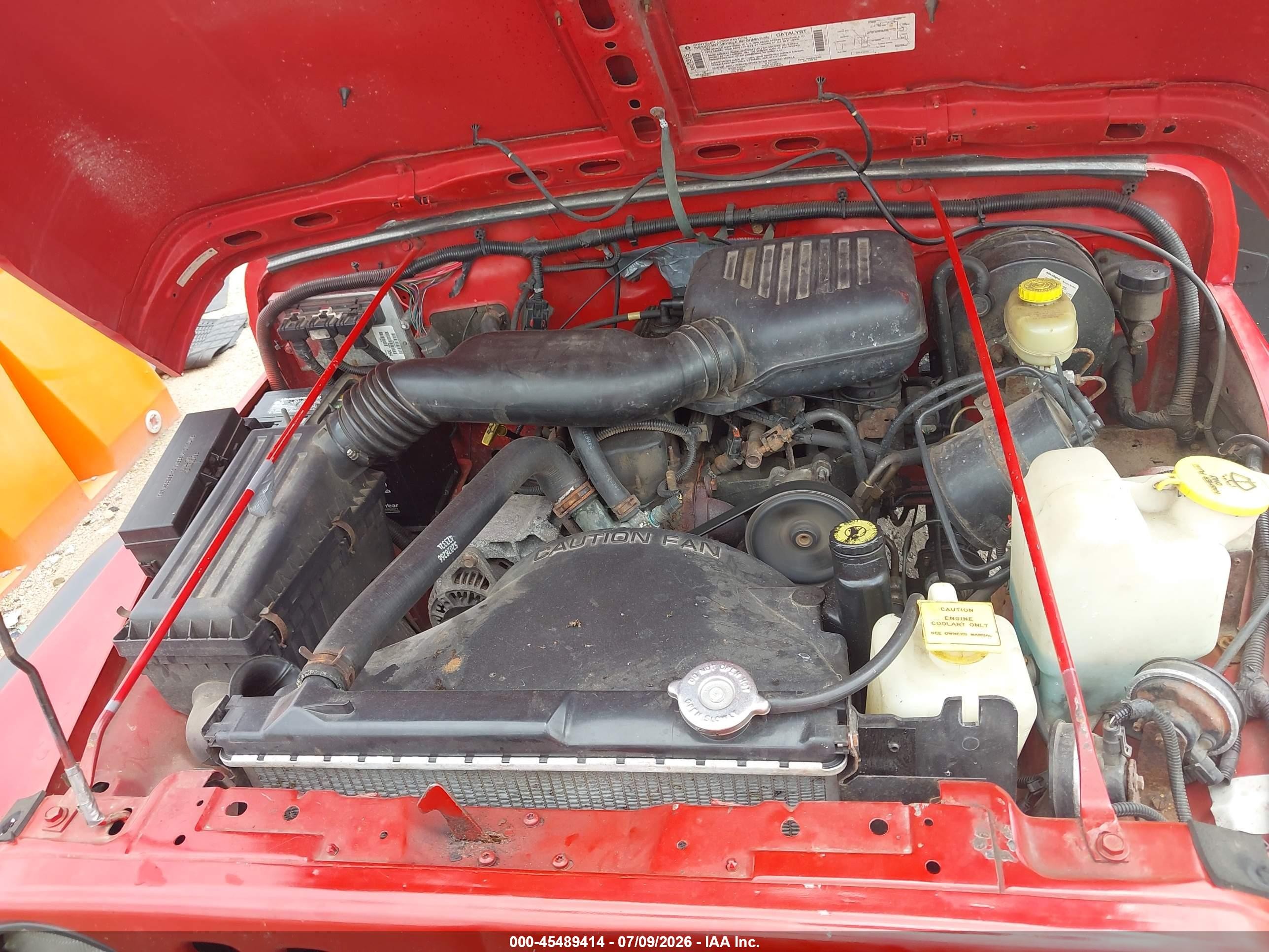 1997 Jeep Wrangler Se Red vin: 1J4FY29P5VP416584