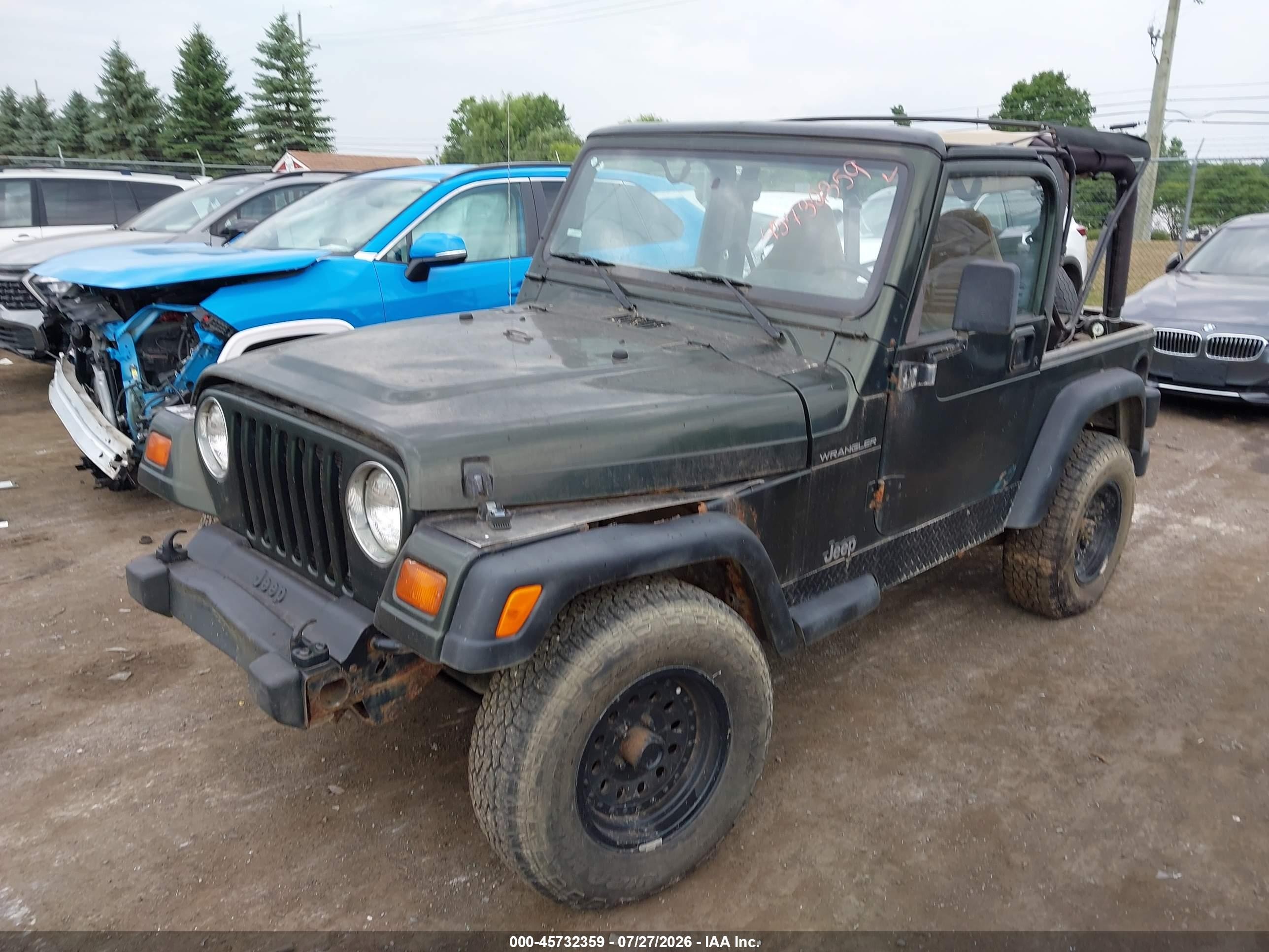 1998 Jeep Wrangler Se Green vin: 1J4FY29P5WP783499