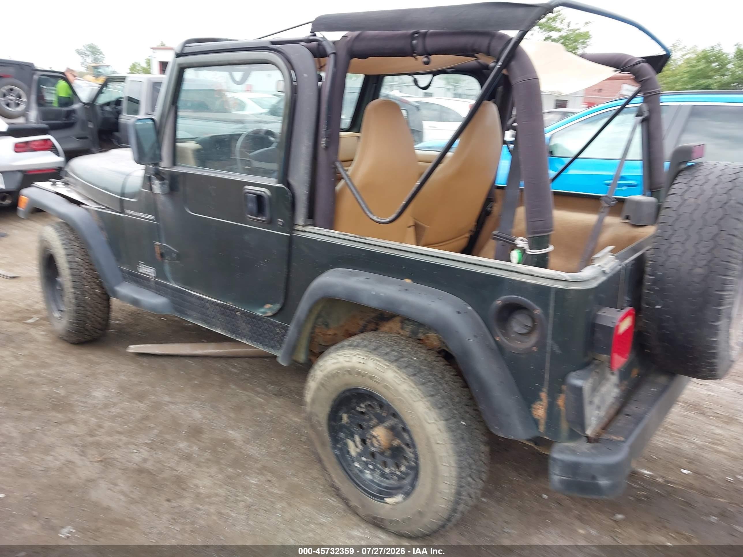 1998 Jeep Wrangler Se Green vin: 1J4FY29P5WP783499