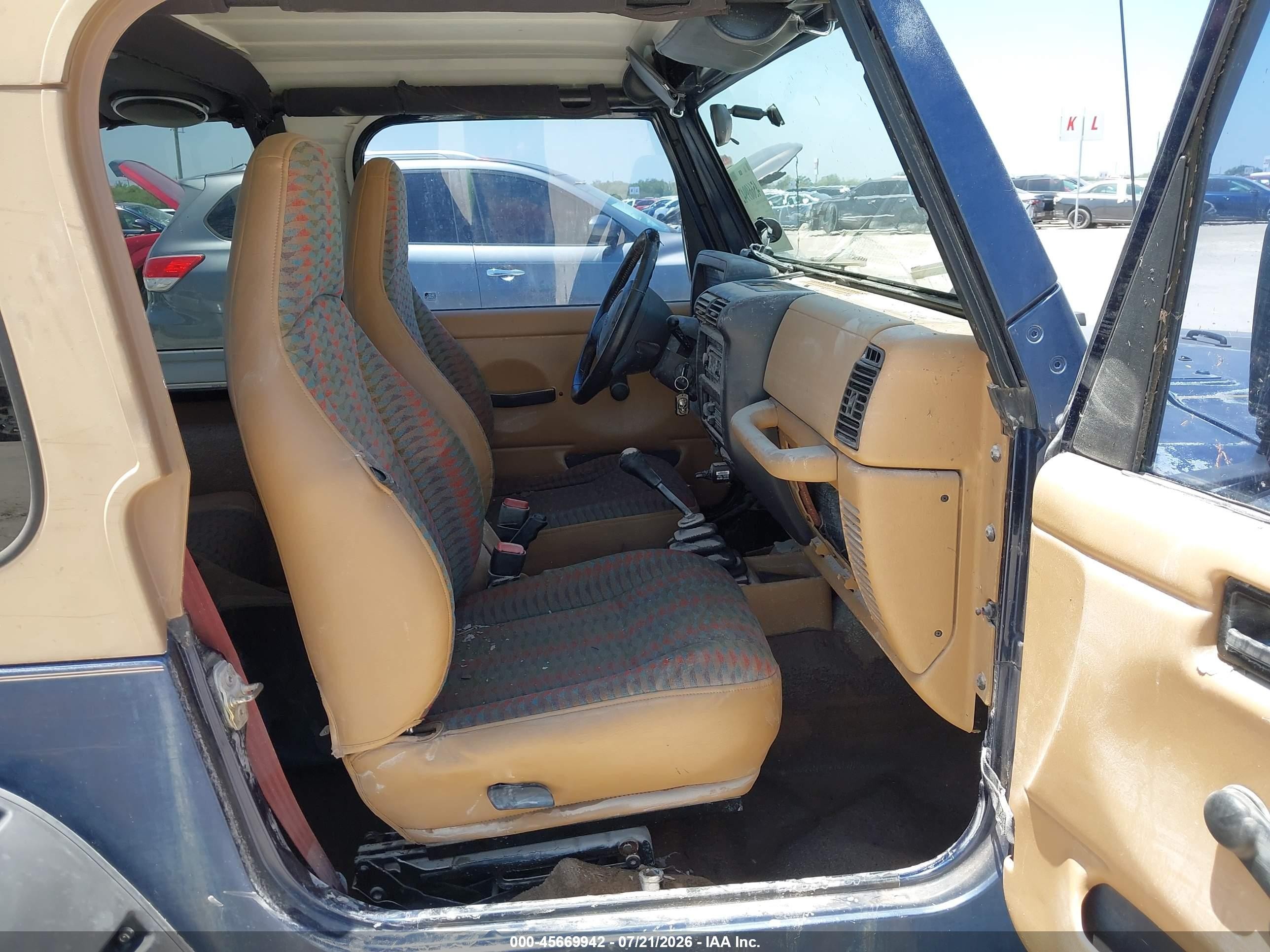 1997 Jeep Wrangler Se Dark Blue vin: 1J4FY29P6VP415637
