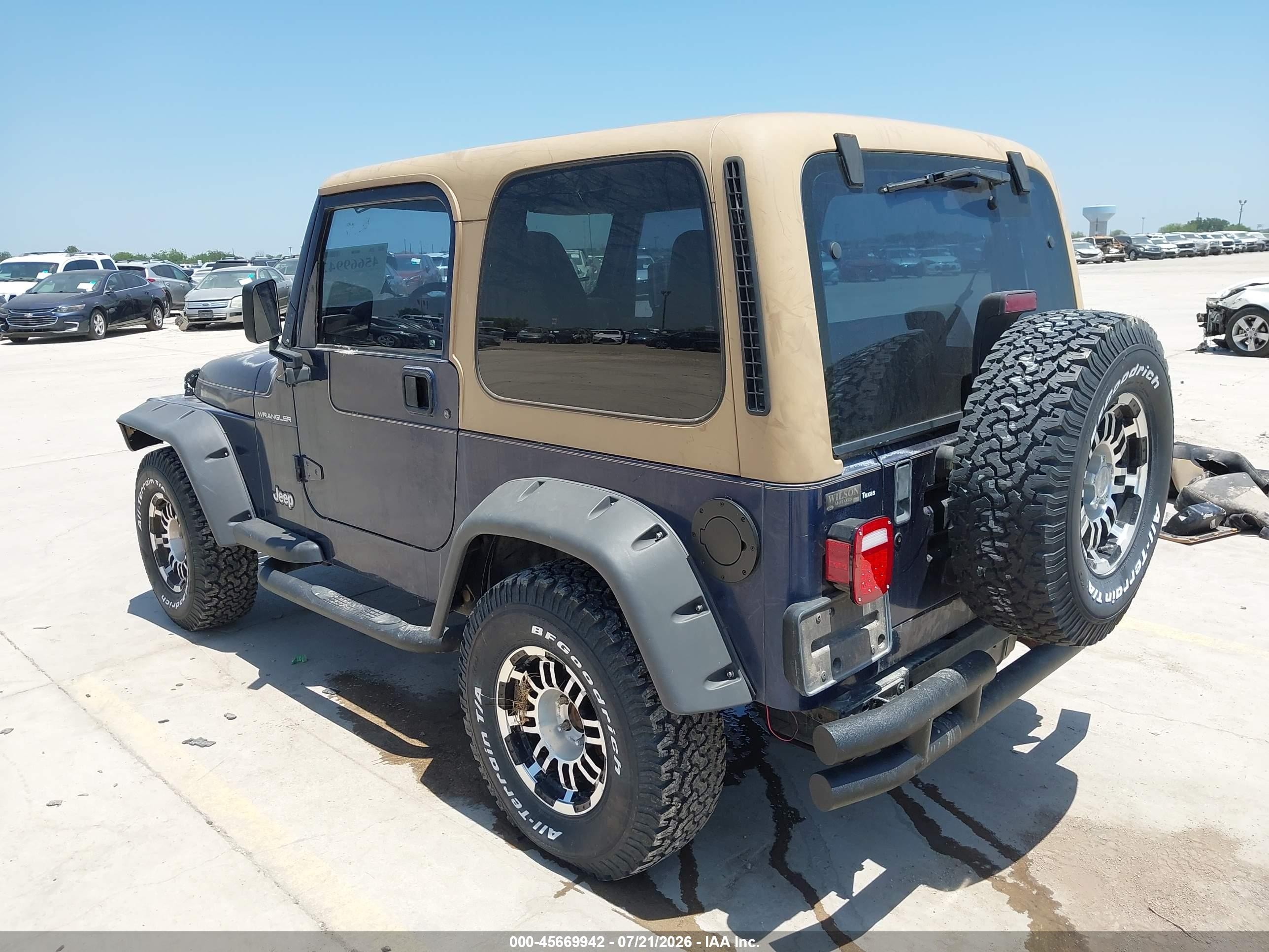 1997 Jeep Wrangler Se Dark Blue vin: 1J4FY29P6VP415637