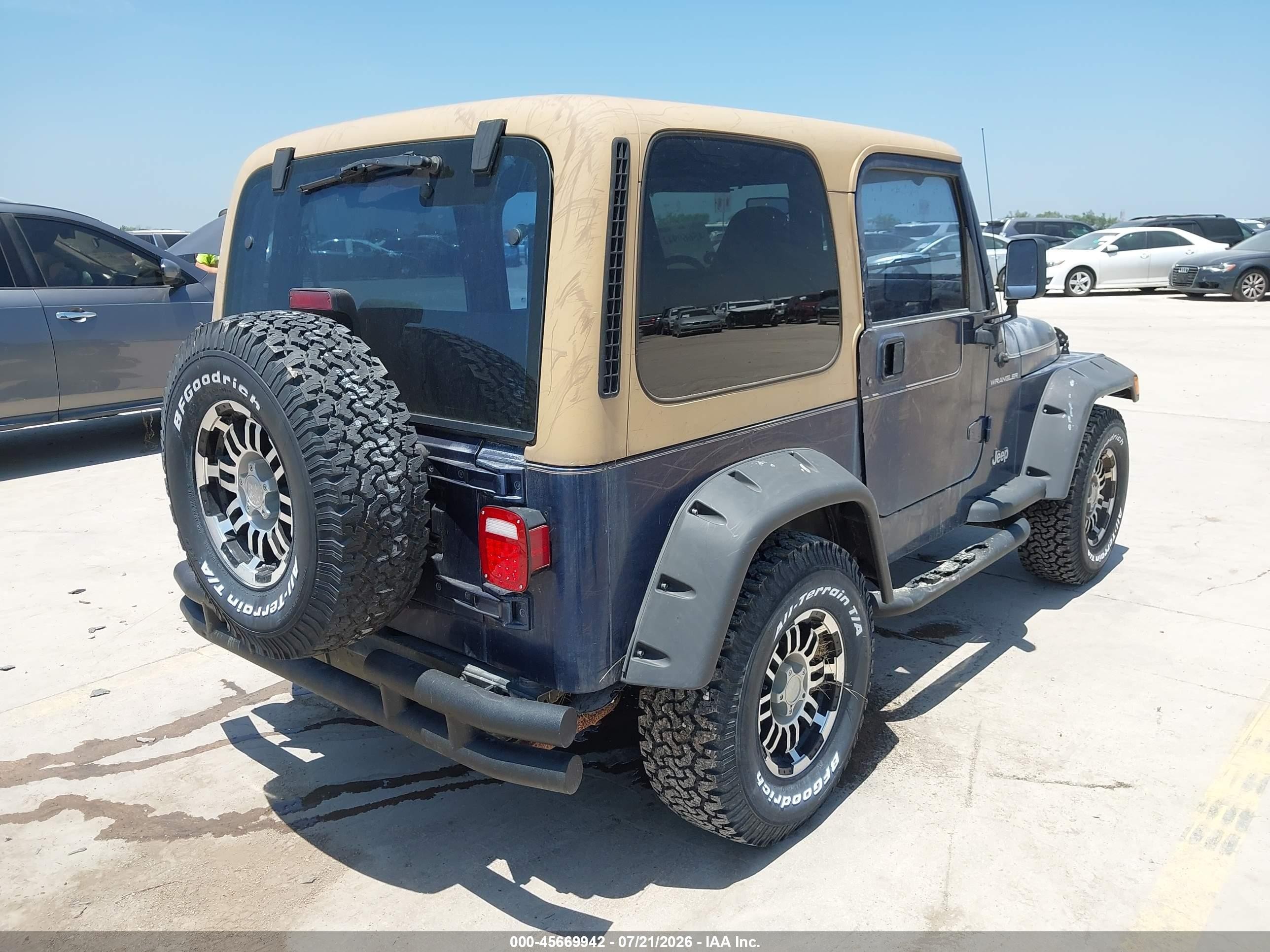 1997 Jeep Wrangler Se Dark Blue vin: 1J4FY29P6VP415637