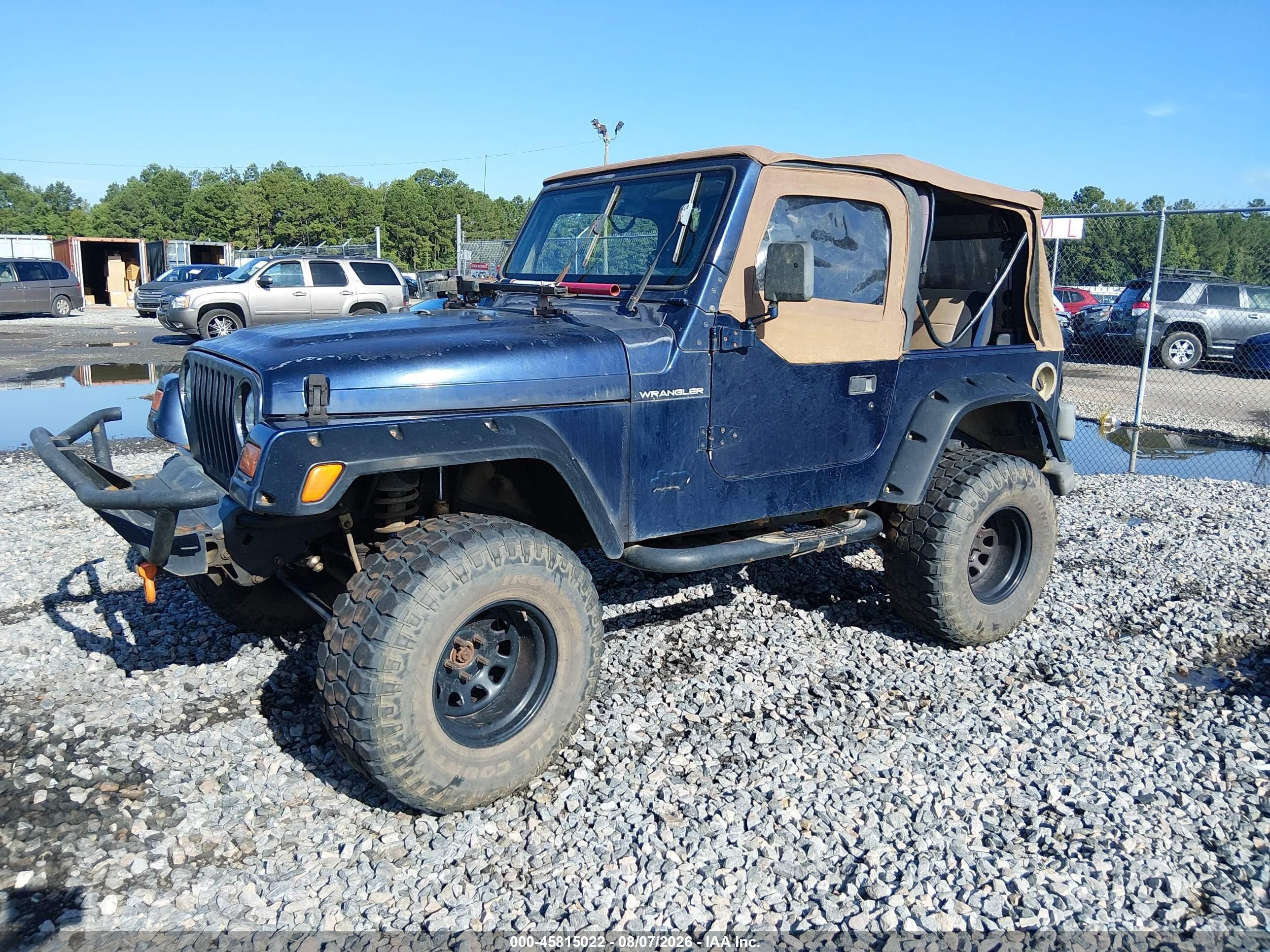 1997 Jeep Wrangler Se Blue vin: 1J4FY29P6VP453191