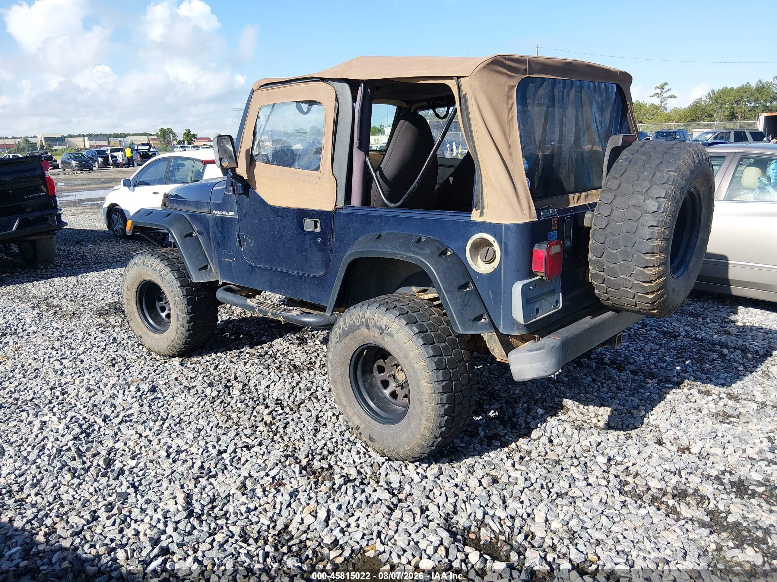 1997 Jeep Wrangler Se Blue vin: 1J4FY29P6VP453191