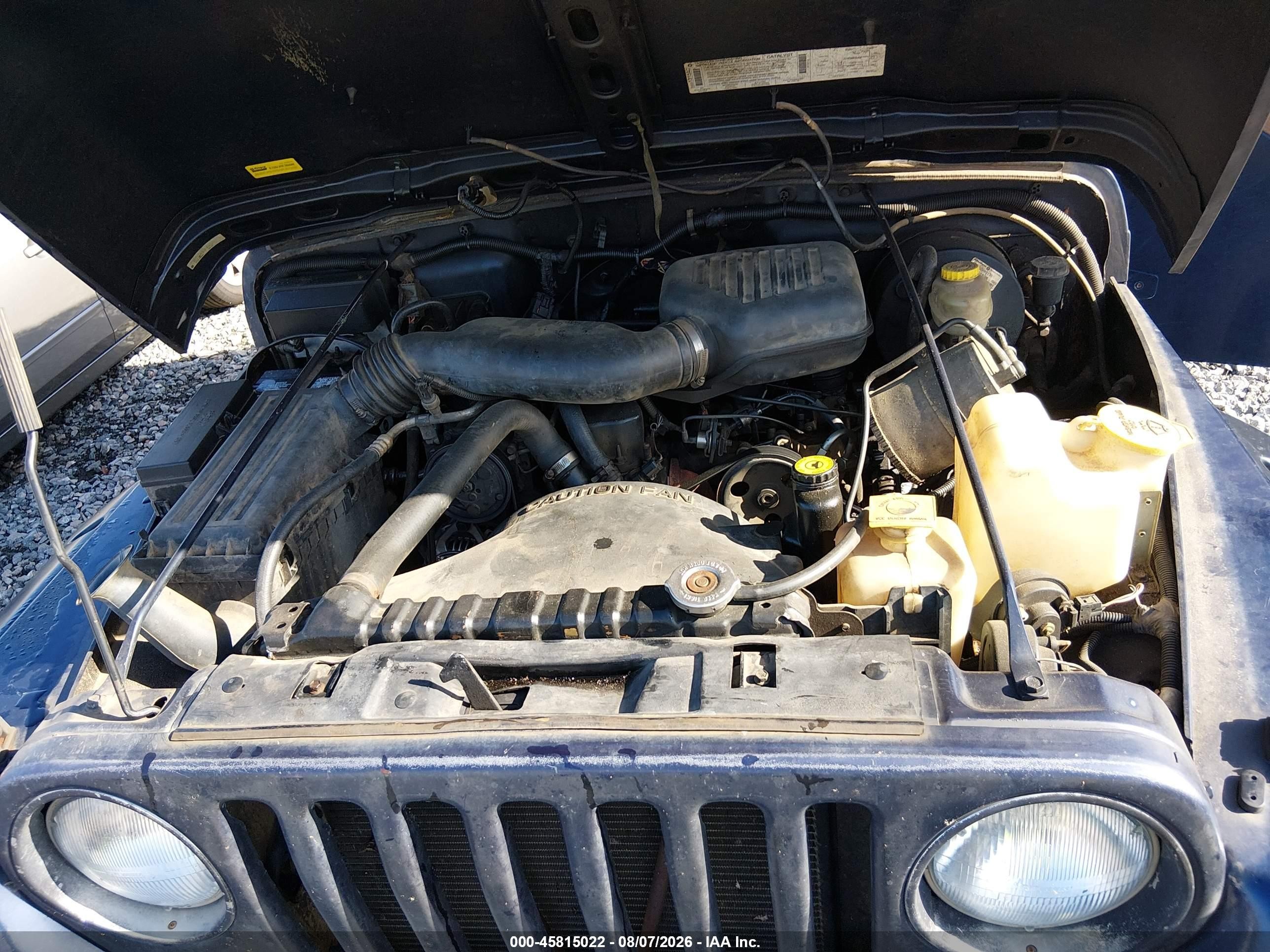 1997 Jeep Wrangler Se Blue vin: 1J4FY29P6VP453191