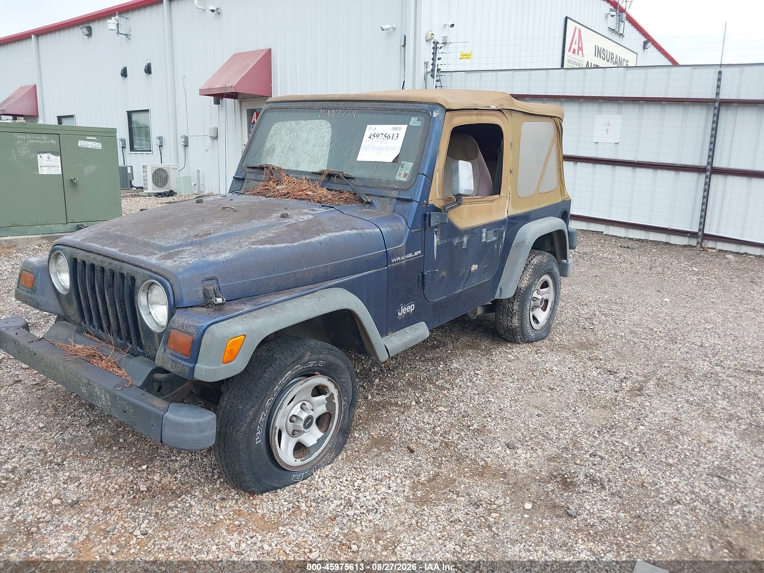 1997 Jeep Wrangler Se Blue vin: 1J4FY29P7VP469593