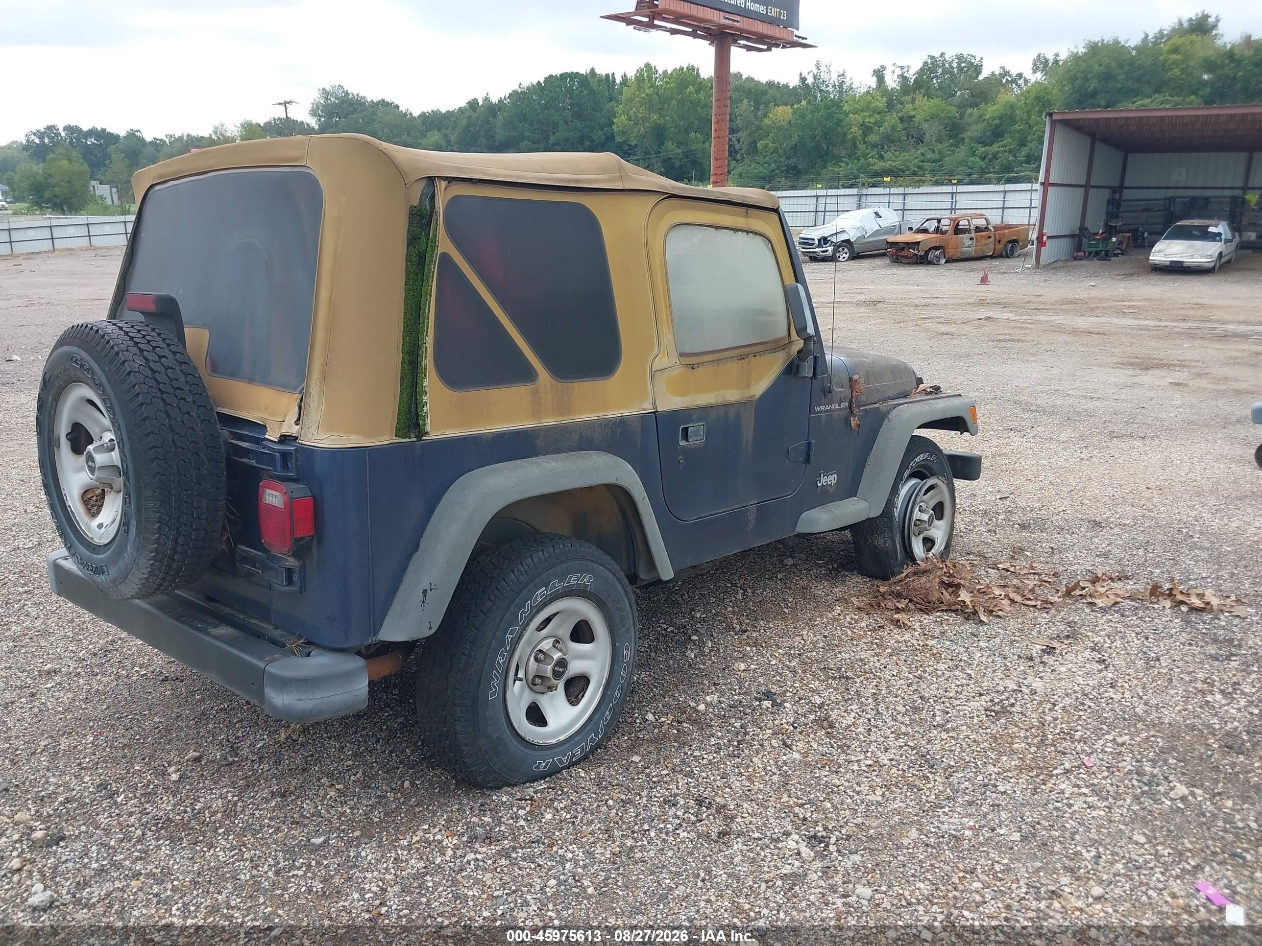 1997 Jeep Wrangler Se Blue vin: 1J4FY29P7VP469593