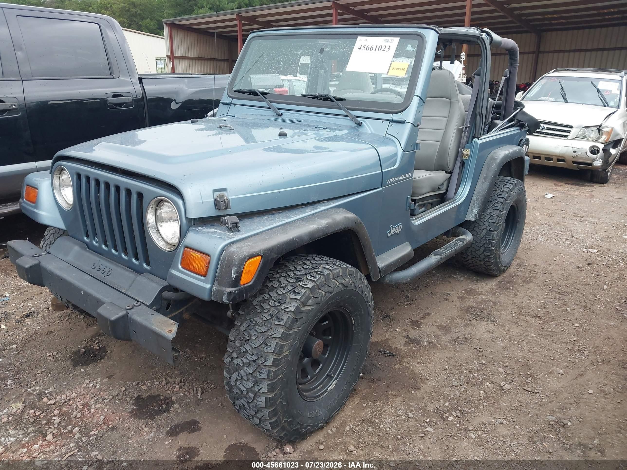 1998 Jeep Wrangler Se Blue vin: 1J4FY29P7WP719576
