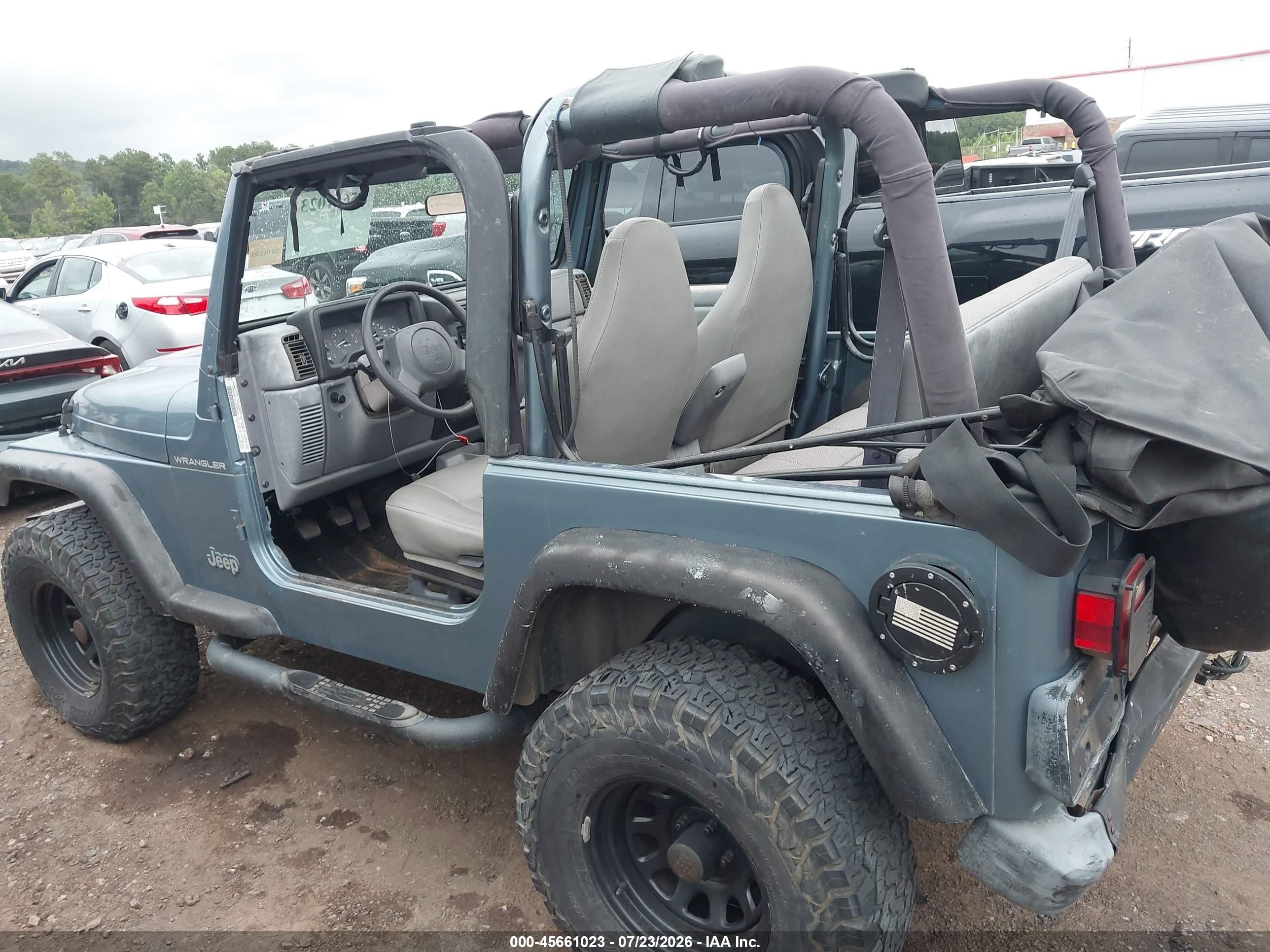1998 Jeep Wrangler Se Blue vin: 1J4FY29P7WP719576
