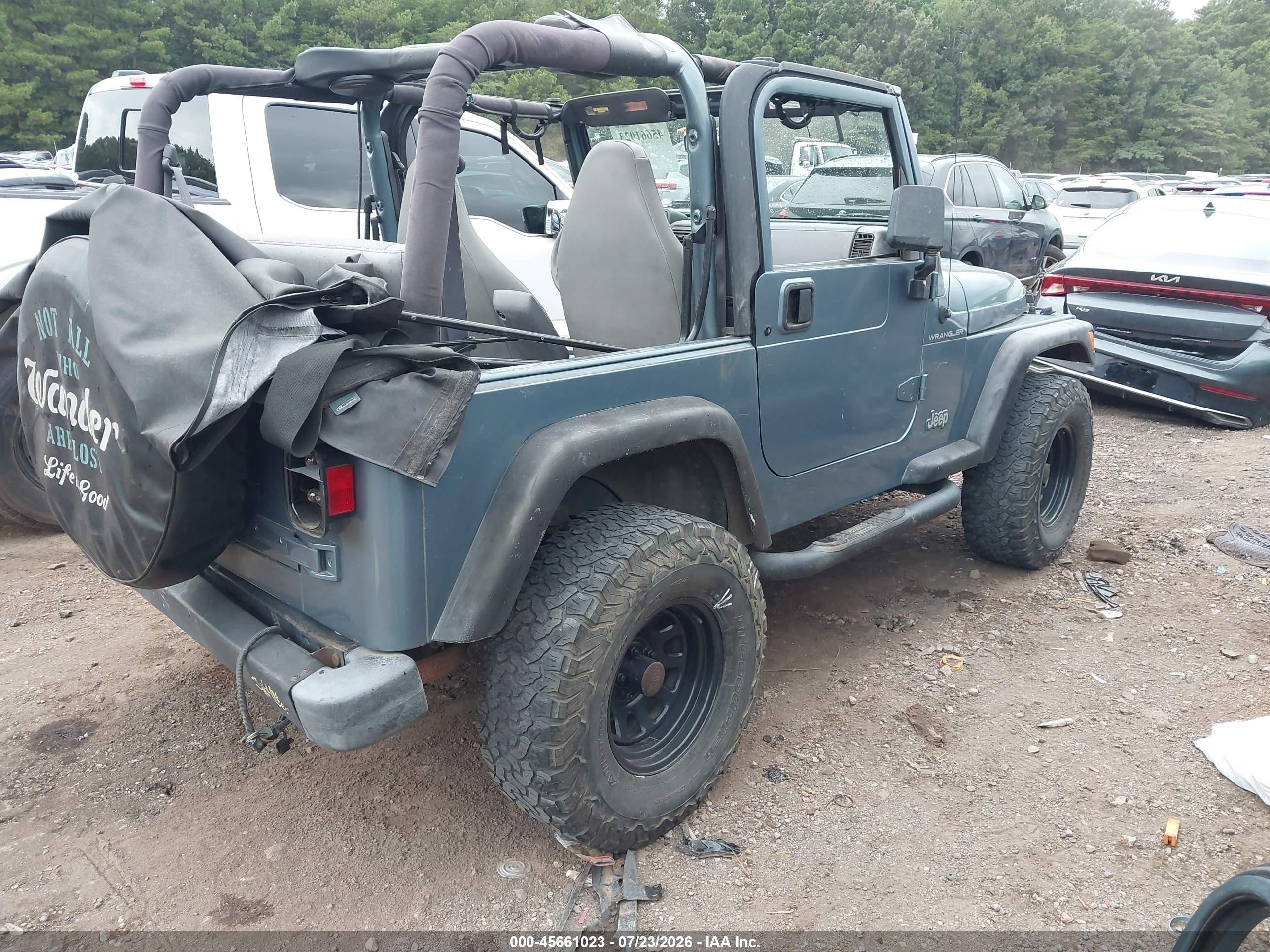 1998 Jeep Wrangler Se Blue vin: 1J4FY29P7WP719576