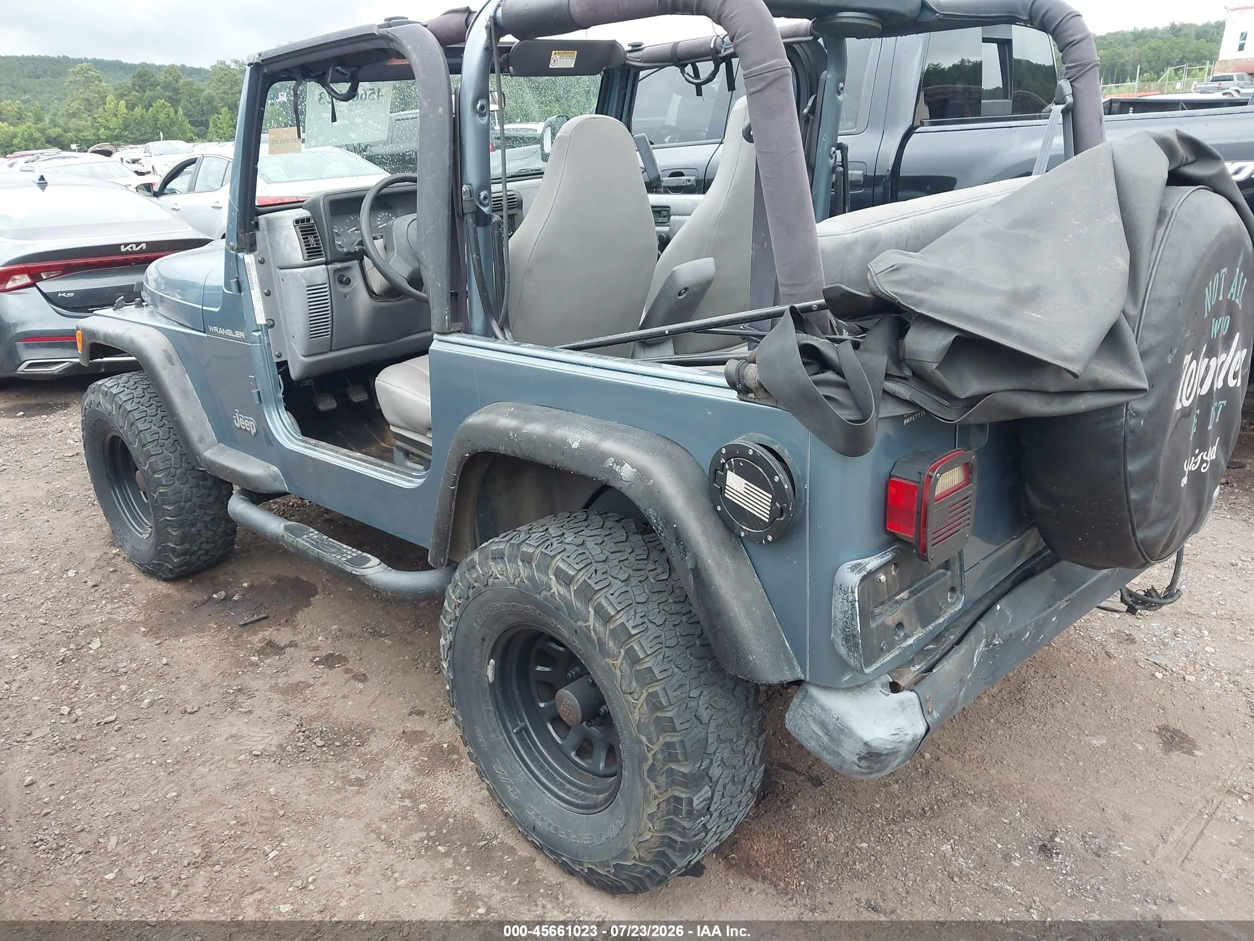 1998 Jeep Wrangler Se Blue vin: 1J4FY29P7WP719576