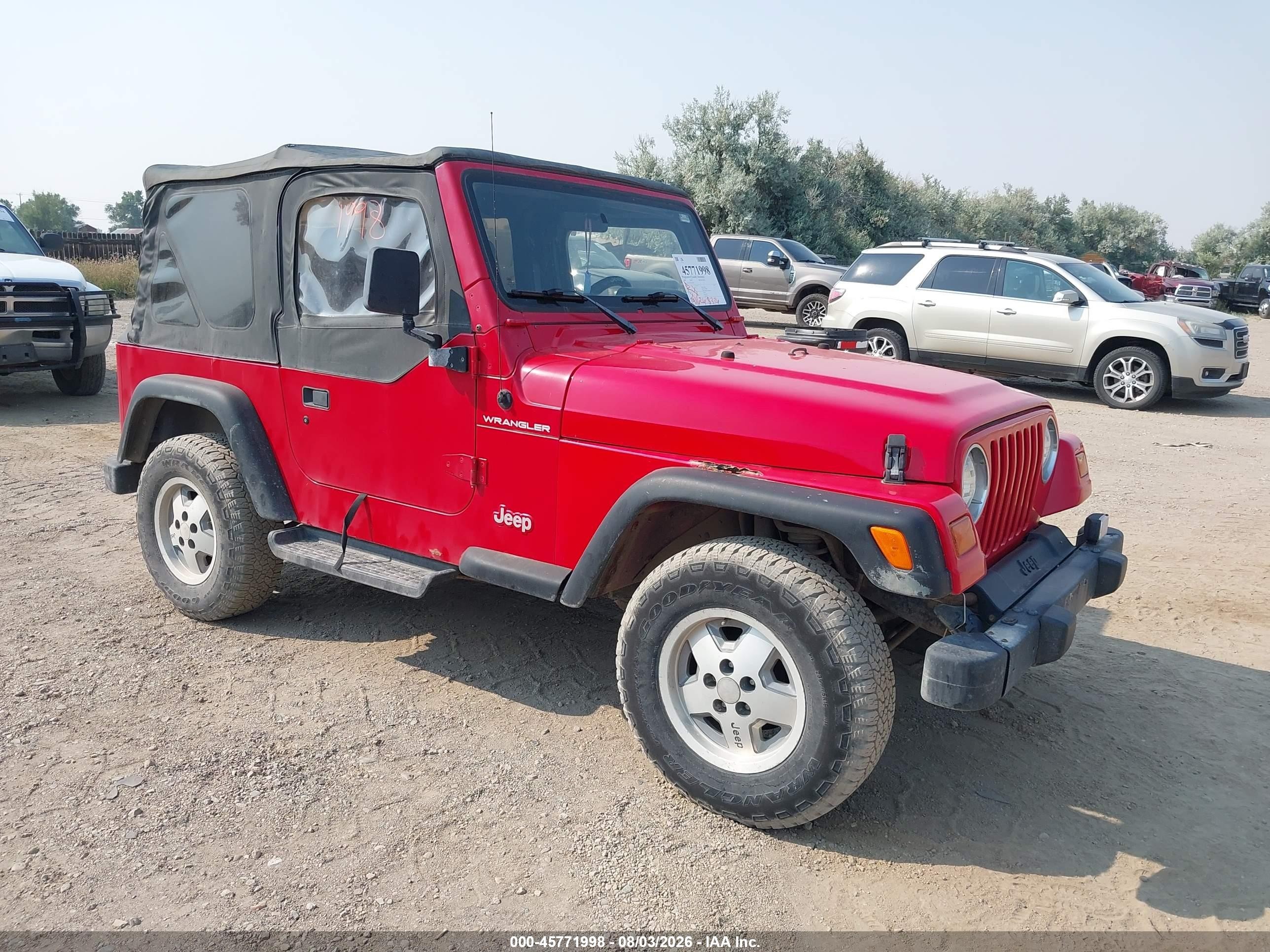 1998 Jeep Wrangler Se Red vin: 1J4FY29P7WP786291