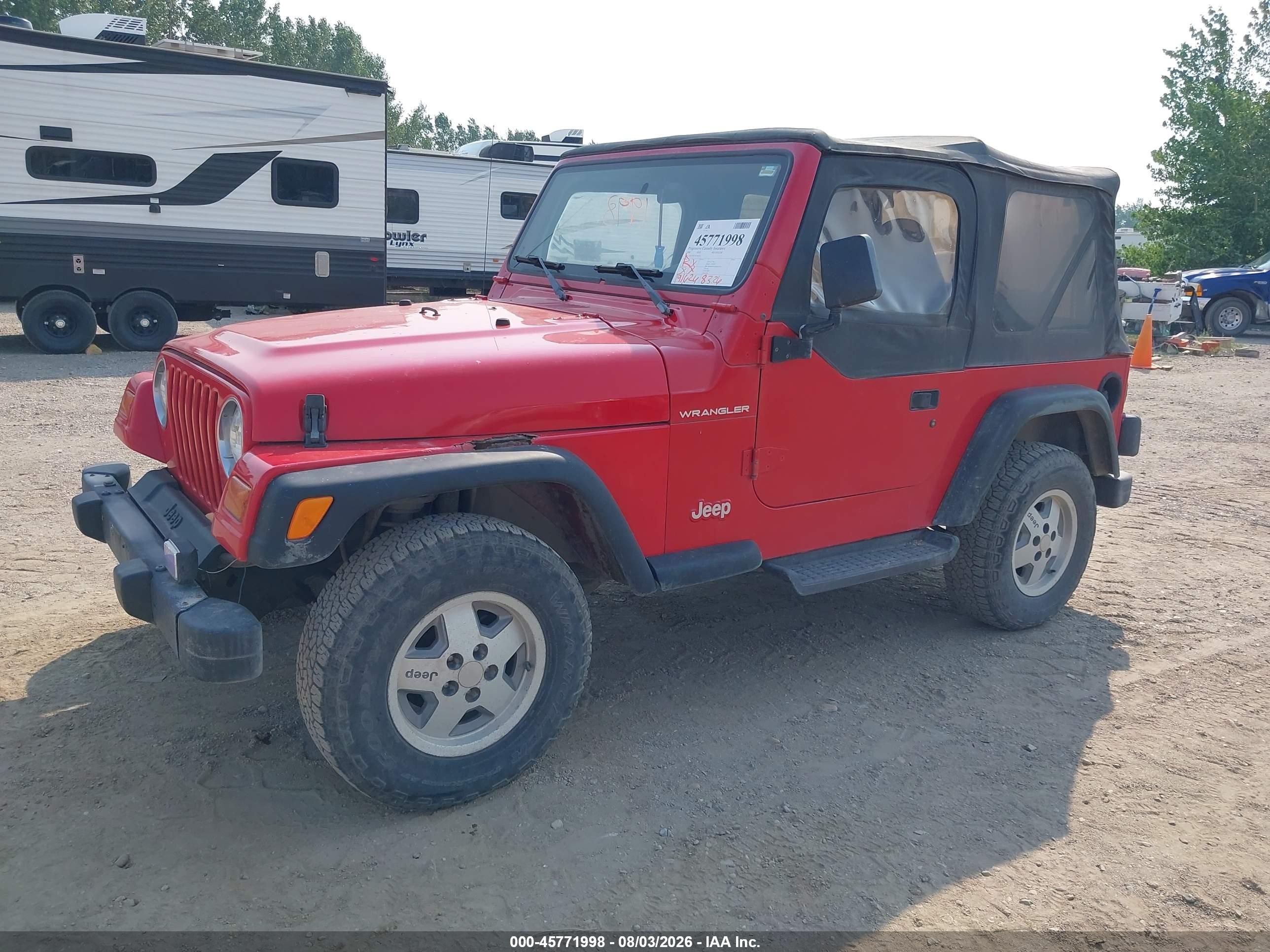1998 Jeep Wrangler Se Red vin: 1J4FY29P7WP786291