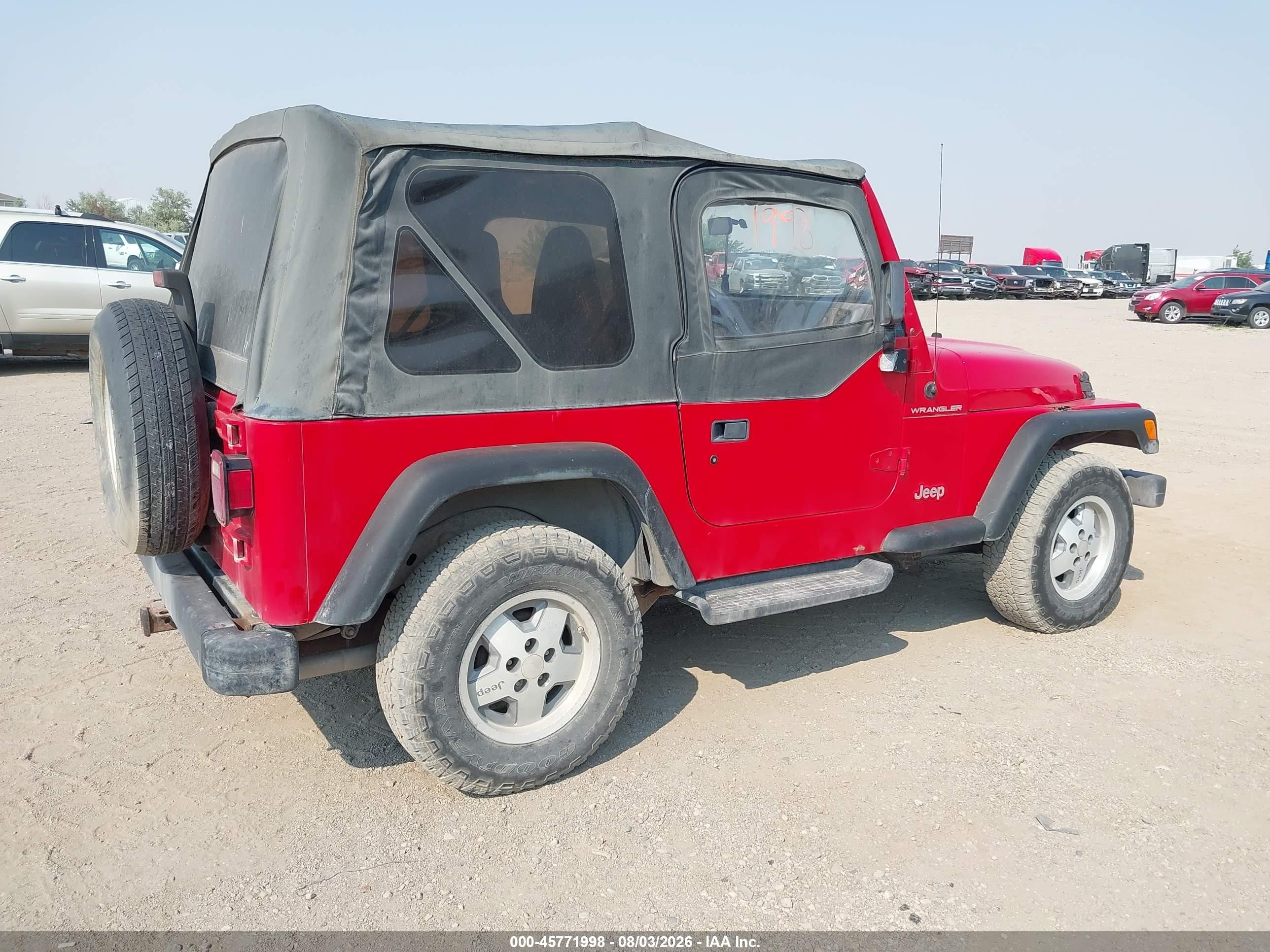 1998 Jeep Wrangler Se Red vin: 1J4FY29P7WP786291