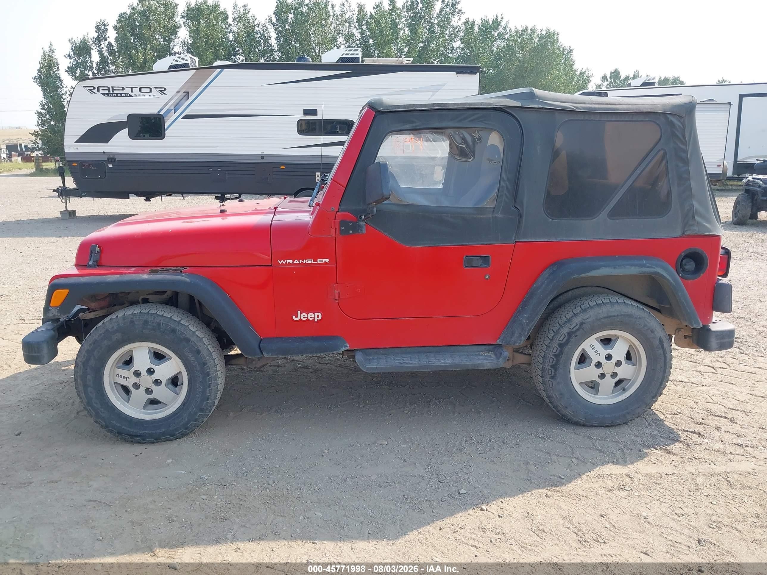 1998 Jeep Wrangler Se Red vin: 1J4FY29P7WP786291