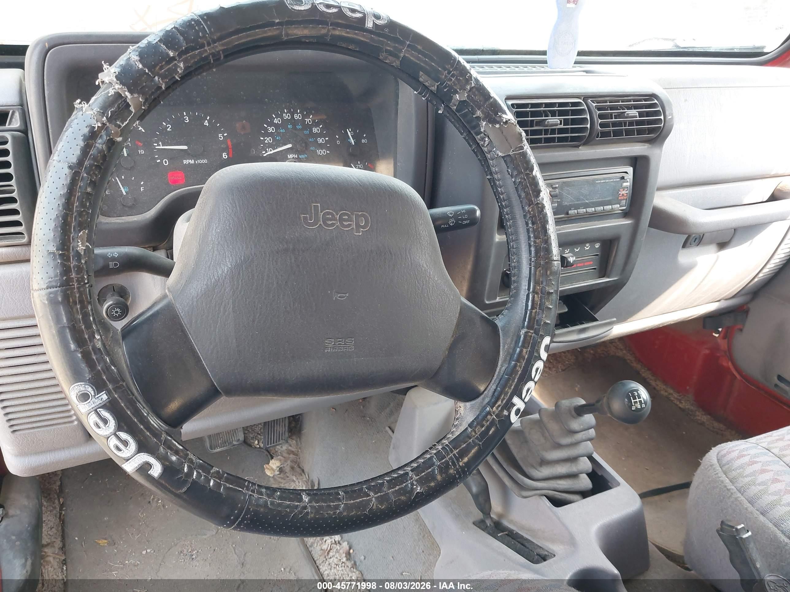 1998 Jeep Wrangler Se Red vin: 1J4FY29P7WP786291