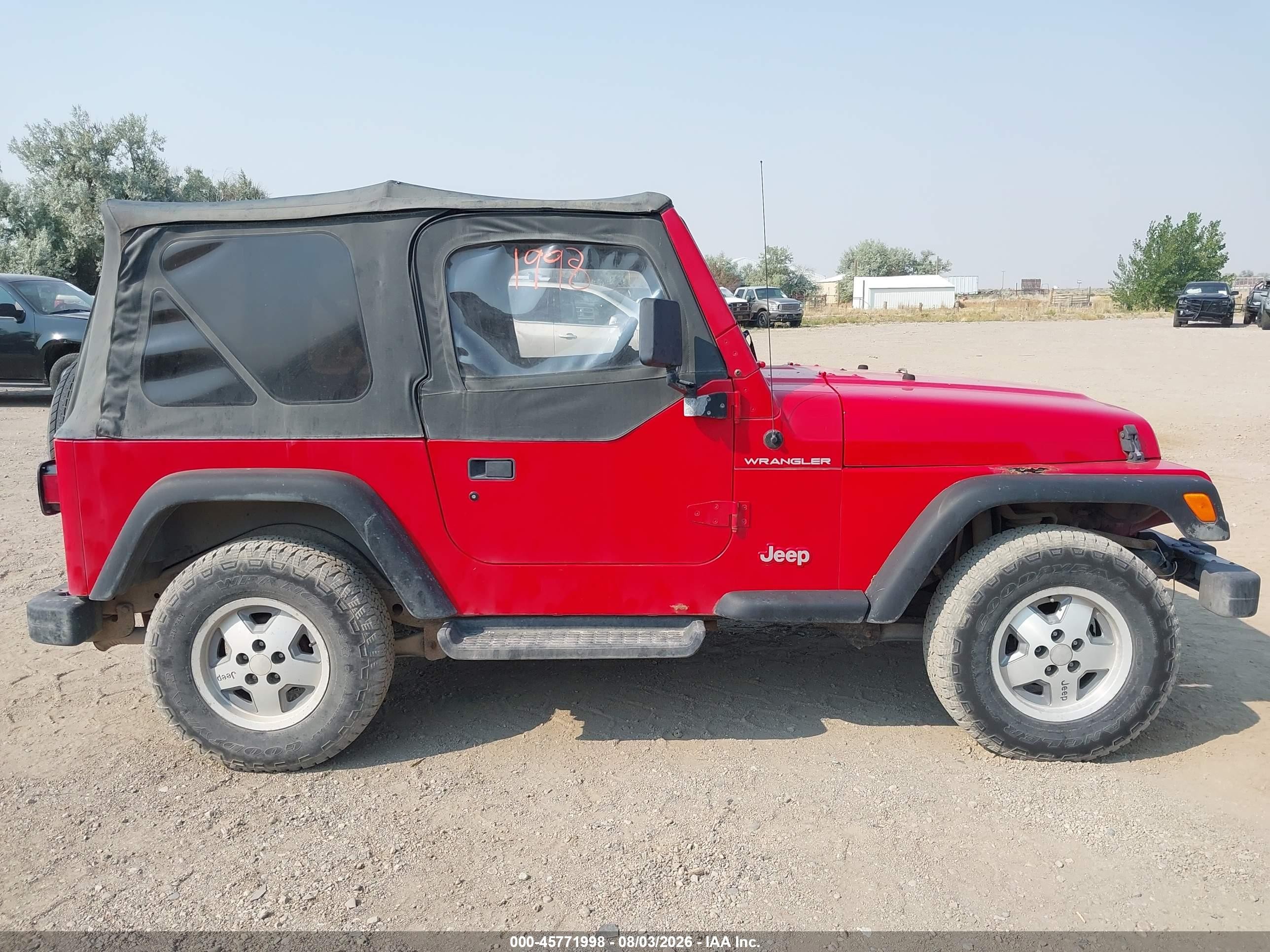 1998 Jeep Wrangler Se Red vin: 1J4FY29P7WP786291