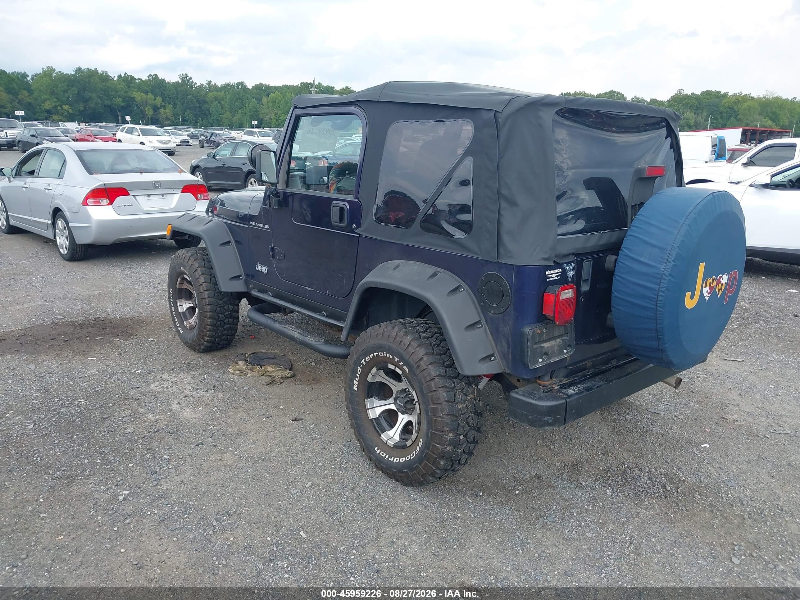 1998 Jeep Wrangler Se Blue vin: 1J4FY29P7WP794925