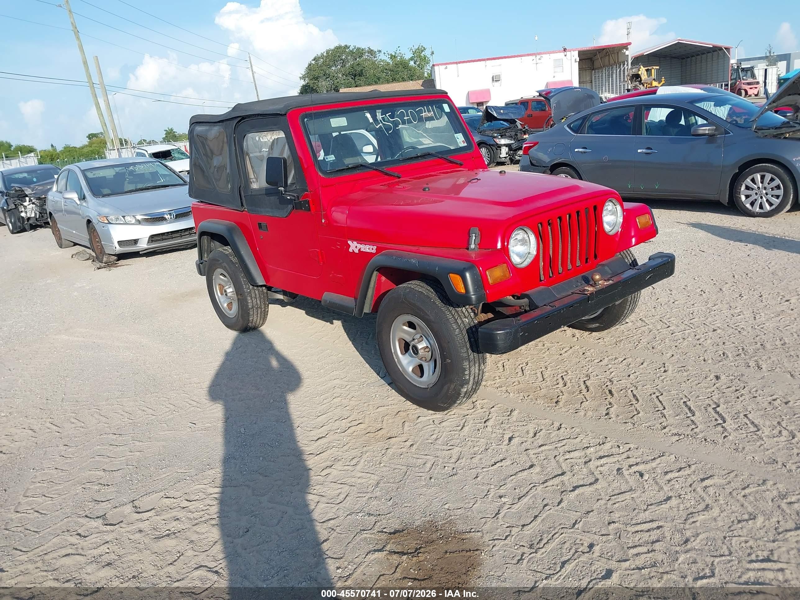 1997 Jeep Wrangler Se Red vin: 1J4FY29P9VP400825
