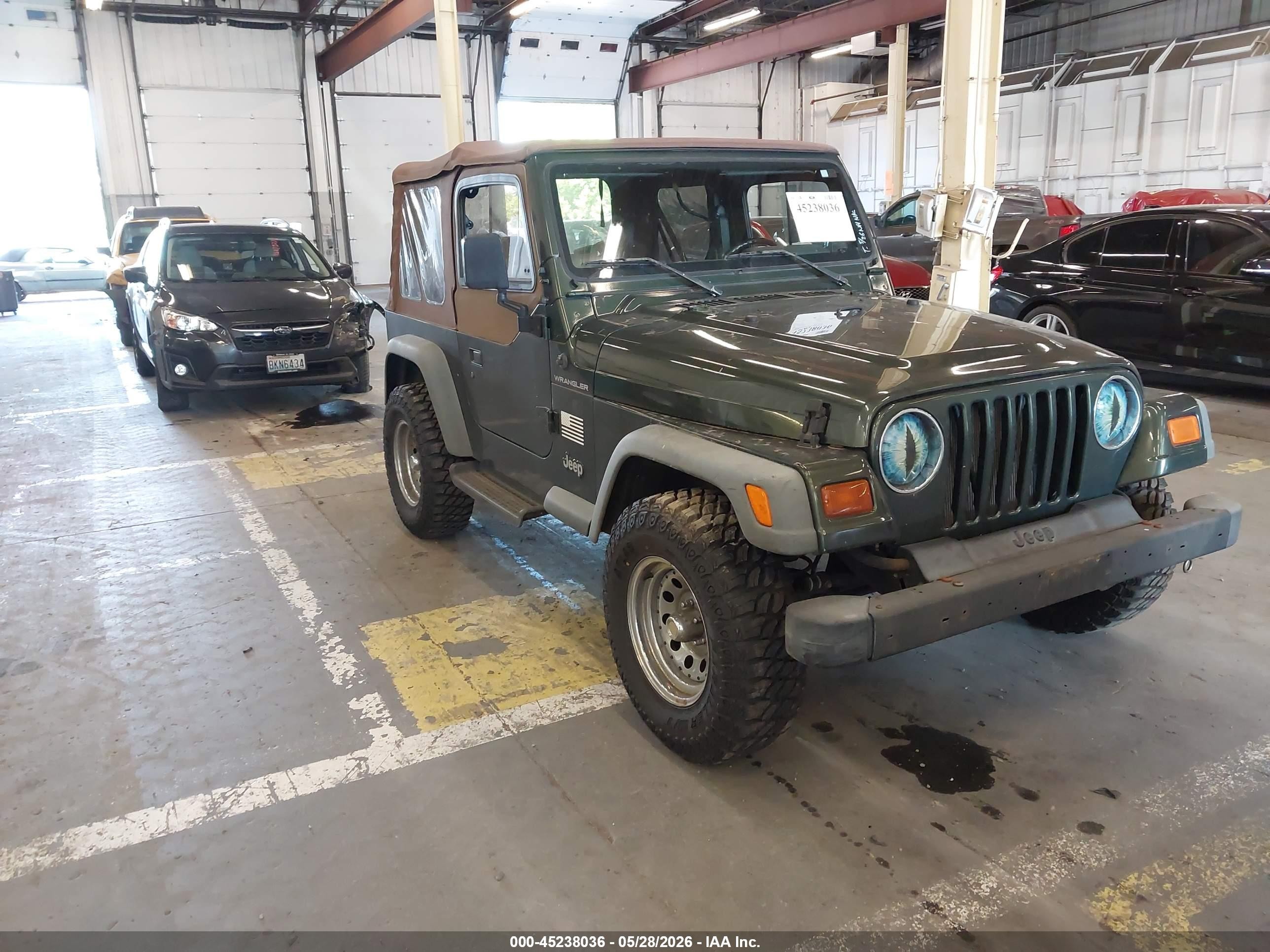 1997 Jeep Wrangler Se Green vin: 1J4FY29P9VP426485