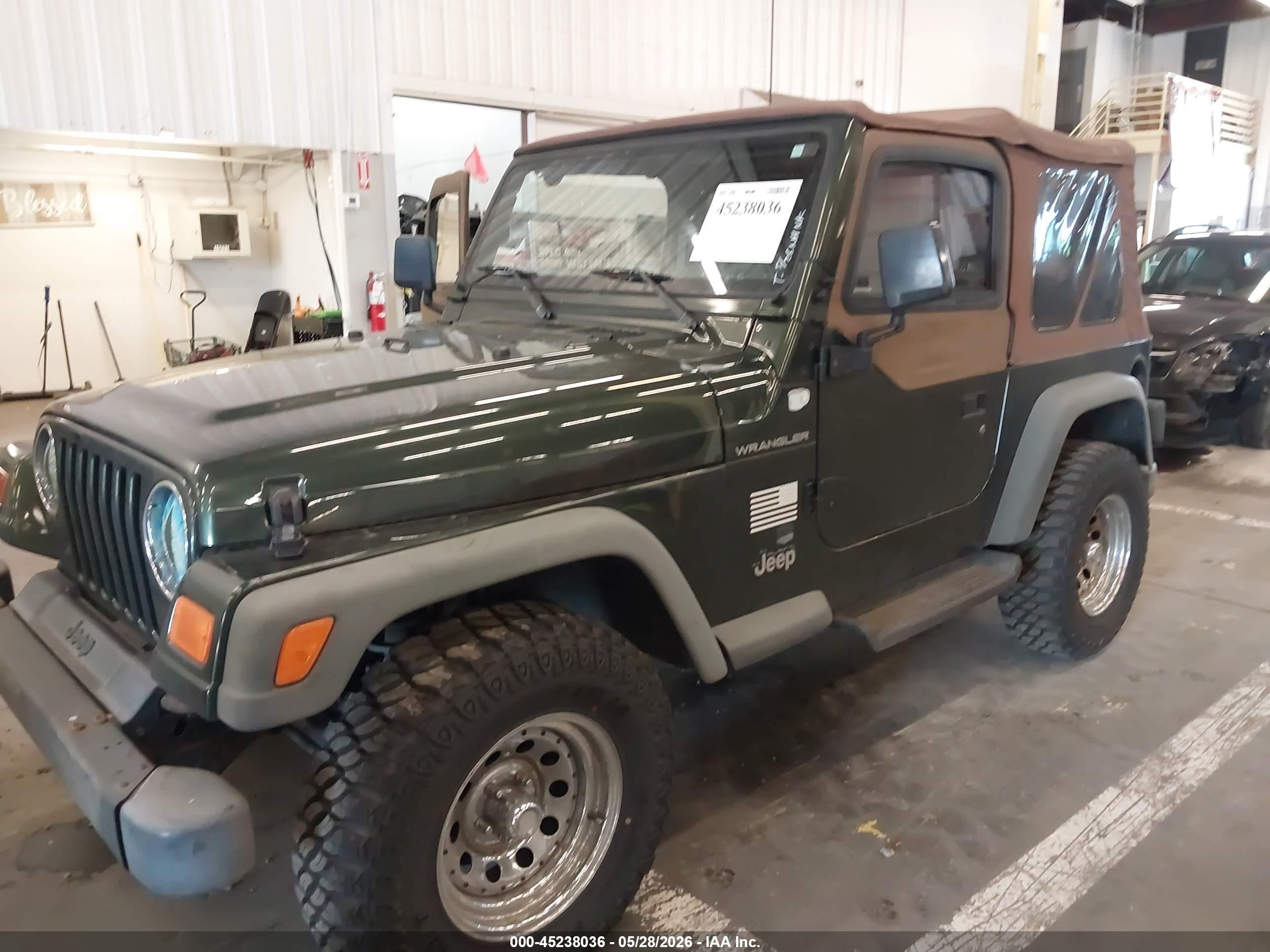 1997 Jeep Wrangler Se Green vin: 1J4FY29P9VP426485