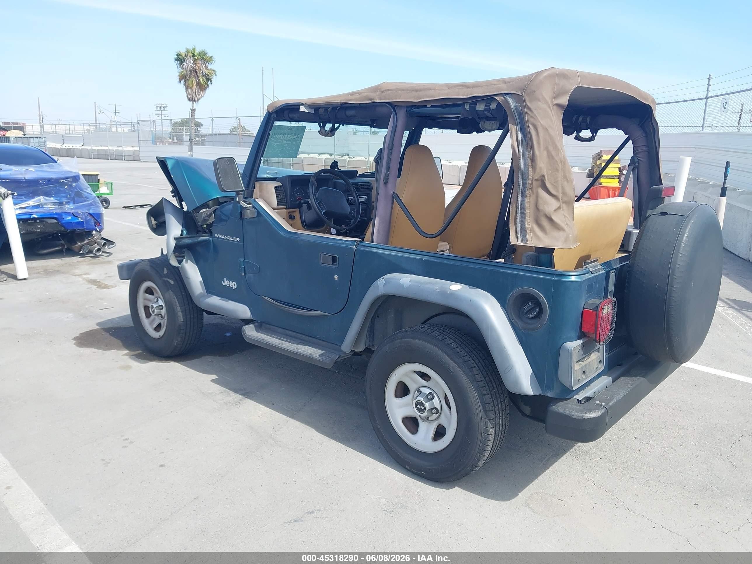 1998 Jeep Wrangler Se Green vin: 1J4FY29P9WP777429
