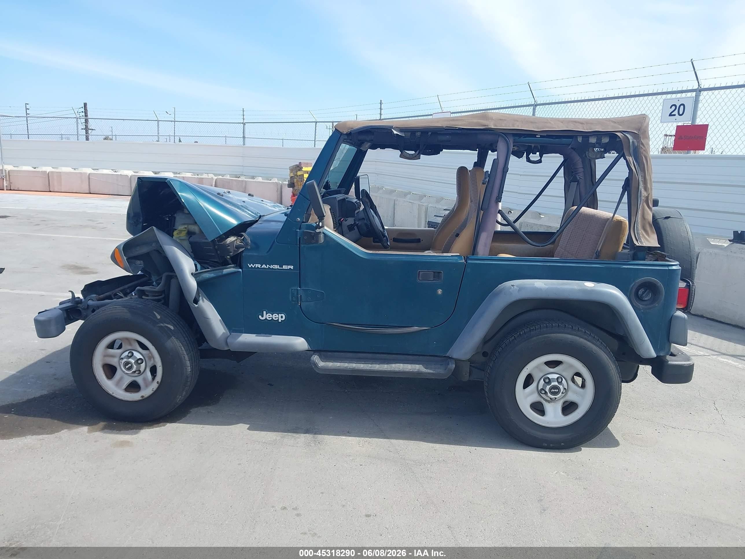 1998 Jeep Wrangler Se Green vin: 1J4FY29P9WP777429