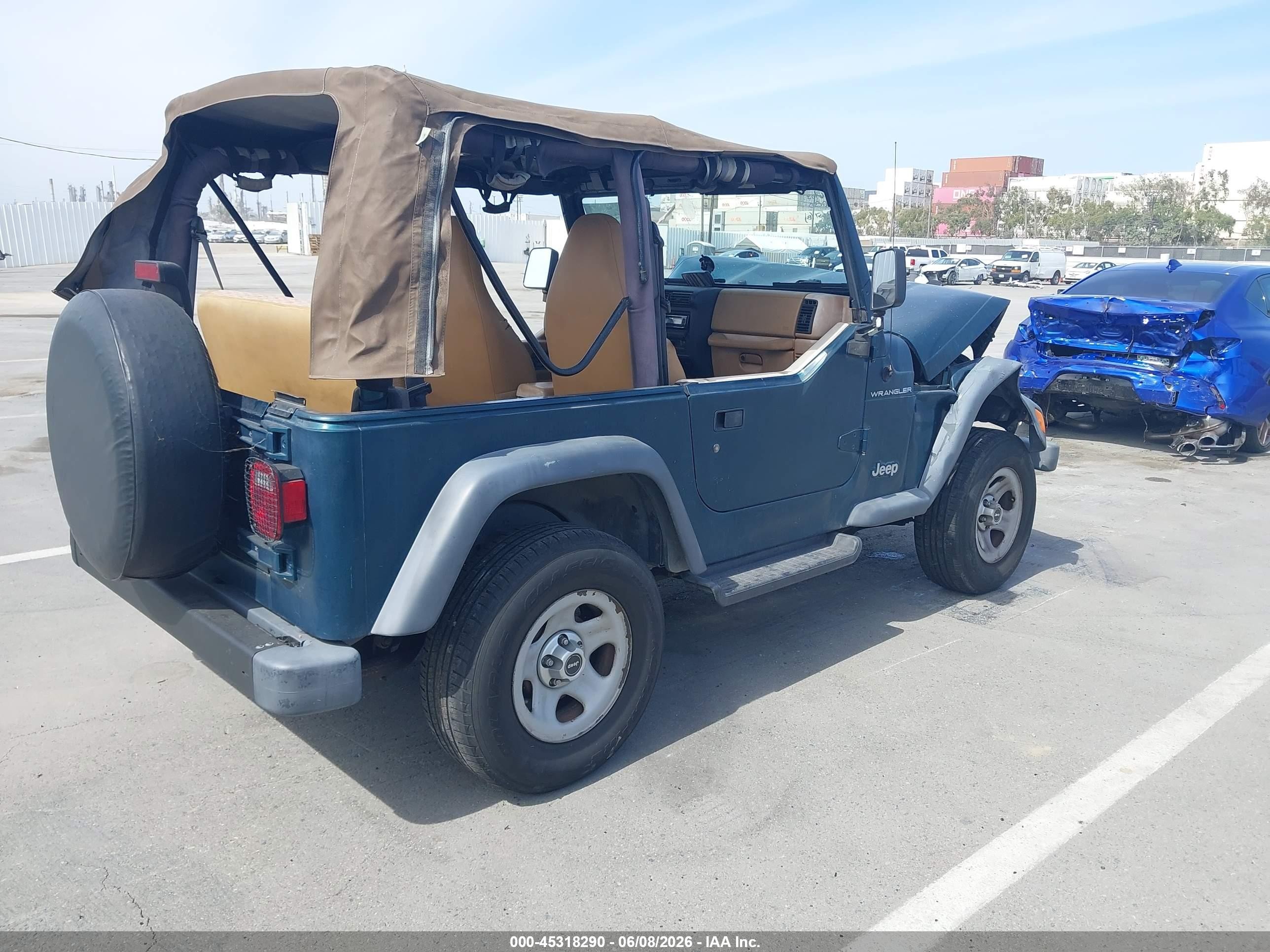 1998 Jeep Wrangler Se Green vin: 1J4FY29P9WP777429