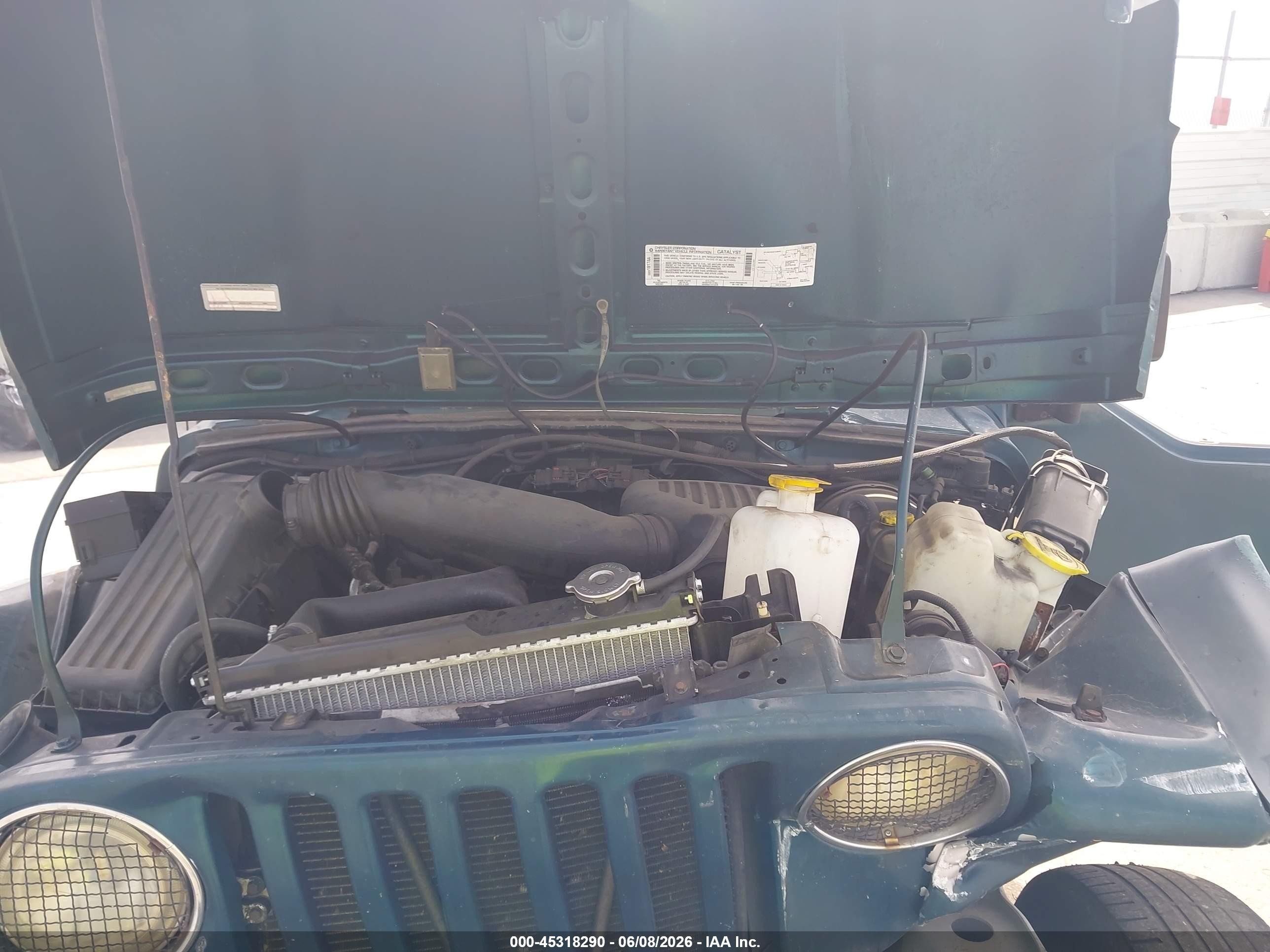 1998 Jeep Wrangler Se Green vin: 1J4FY29P9WP777429