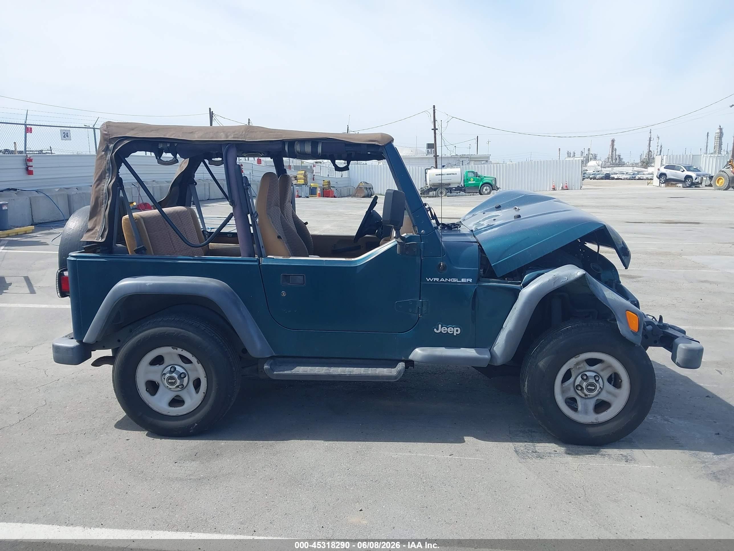 1998 Jeep Wrangler Se Green vin: 1J4FY29P9WP777429