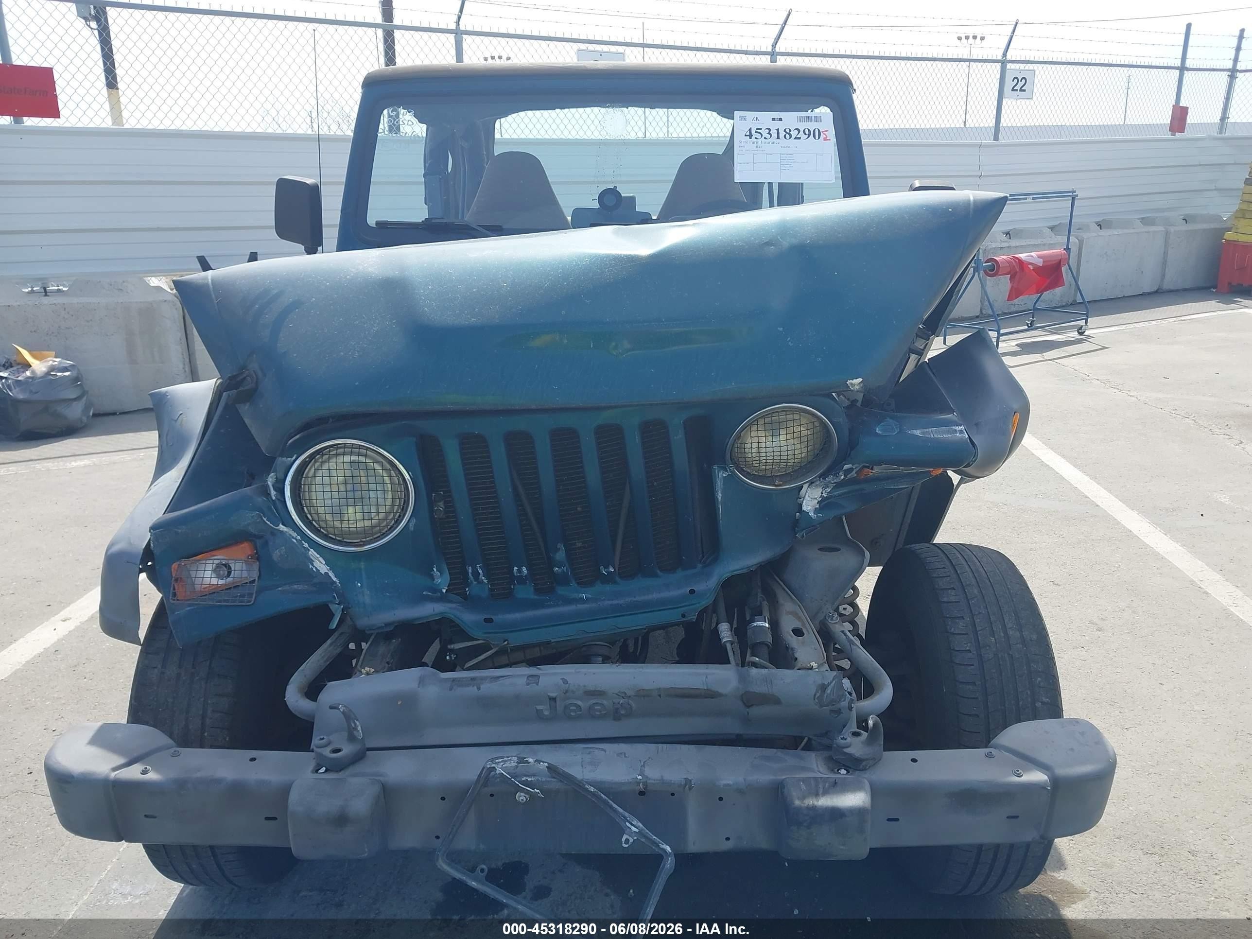 1998 Jeep Wrangler Se Green vin: 1J4FY29P9WP777429