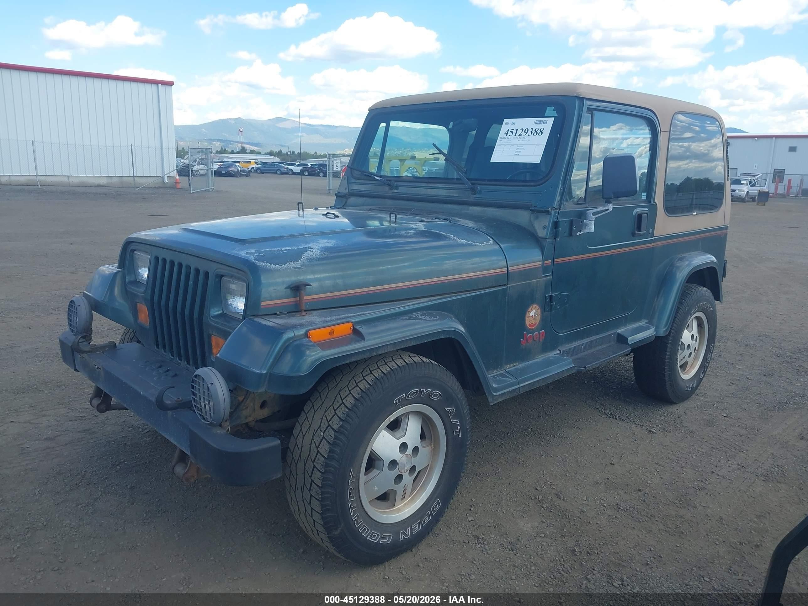 1994 Jeep Wrangler / Yj Sahara Green vin: 1J4FY49S5RP447775