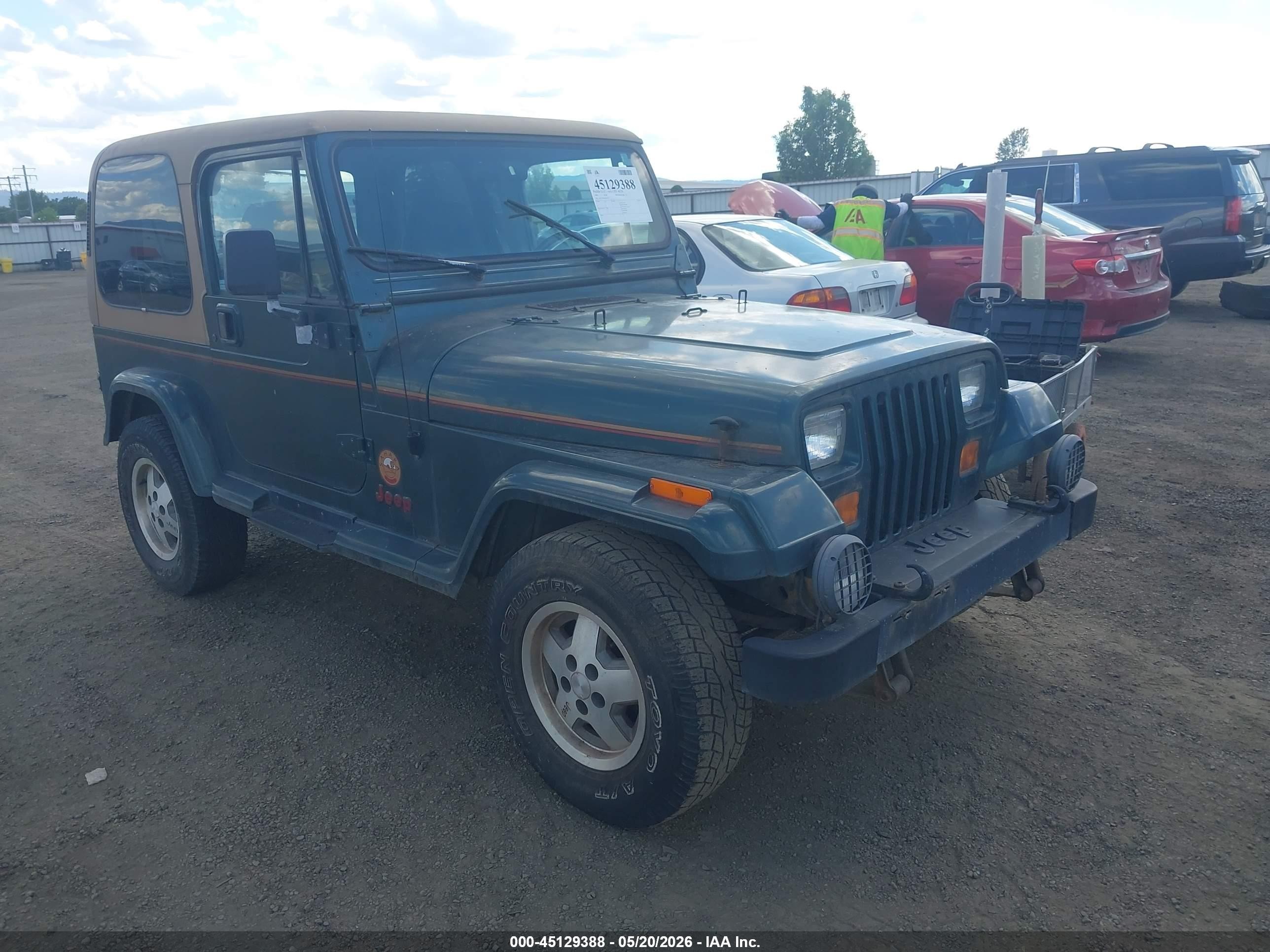 1994 Jeep Wrangler / Yj Sahara Green vin: 1J4FY49S5RP447775