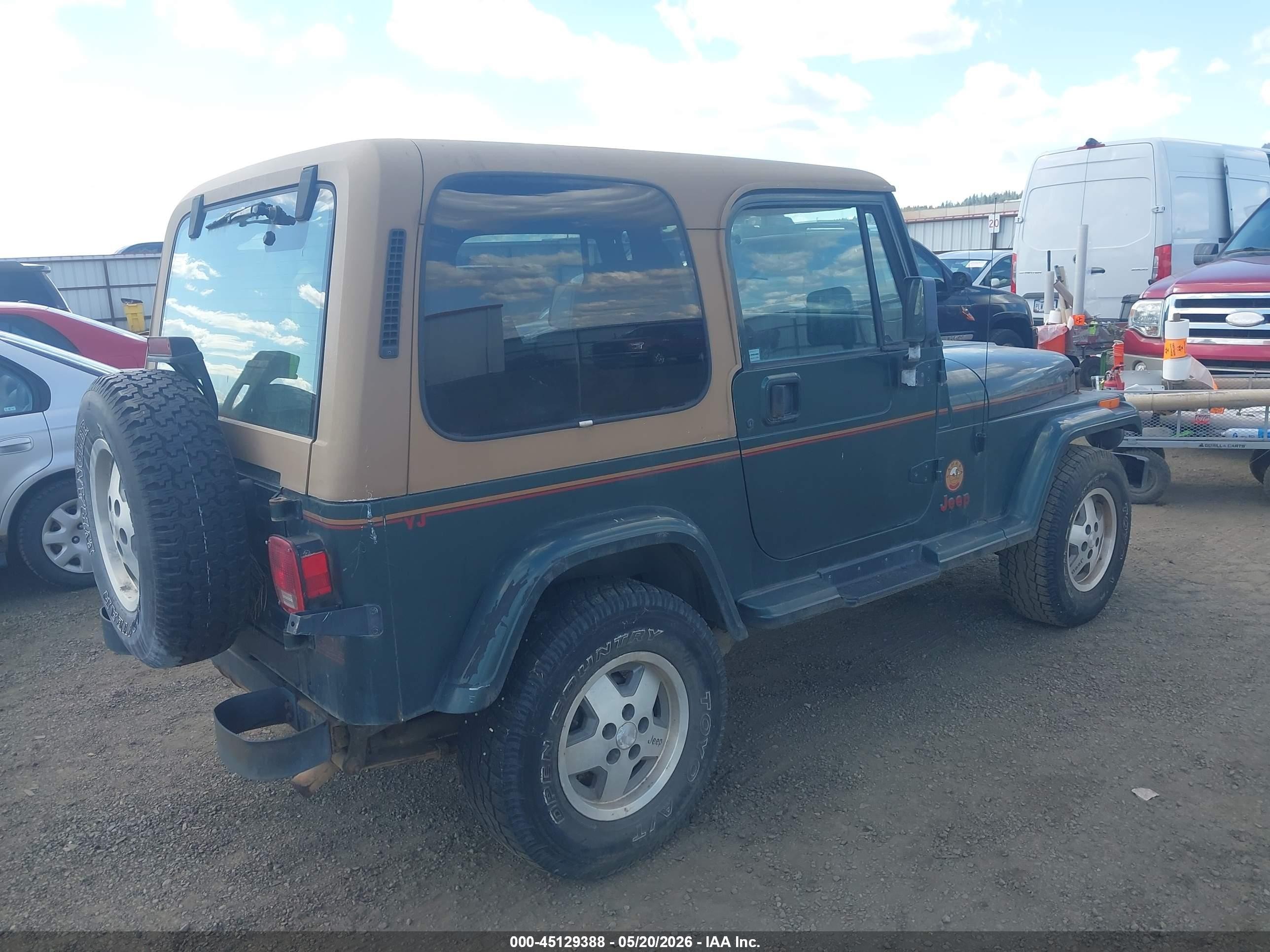 1994 Jeep Wrangler / Yj Sahara Green vin: 1J4FY49S5RP447775