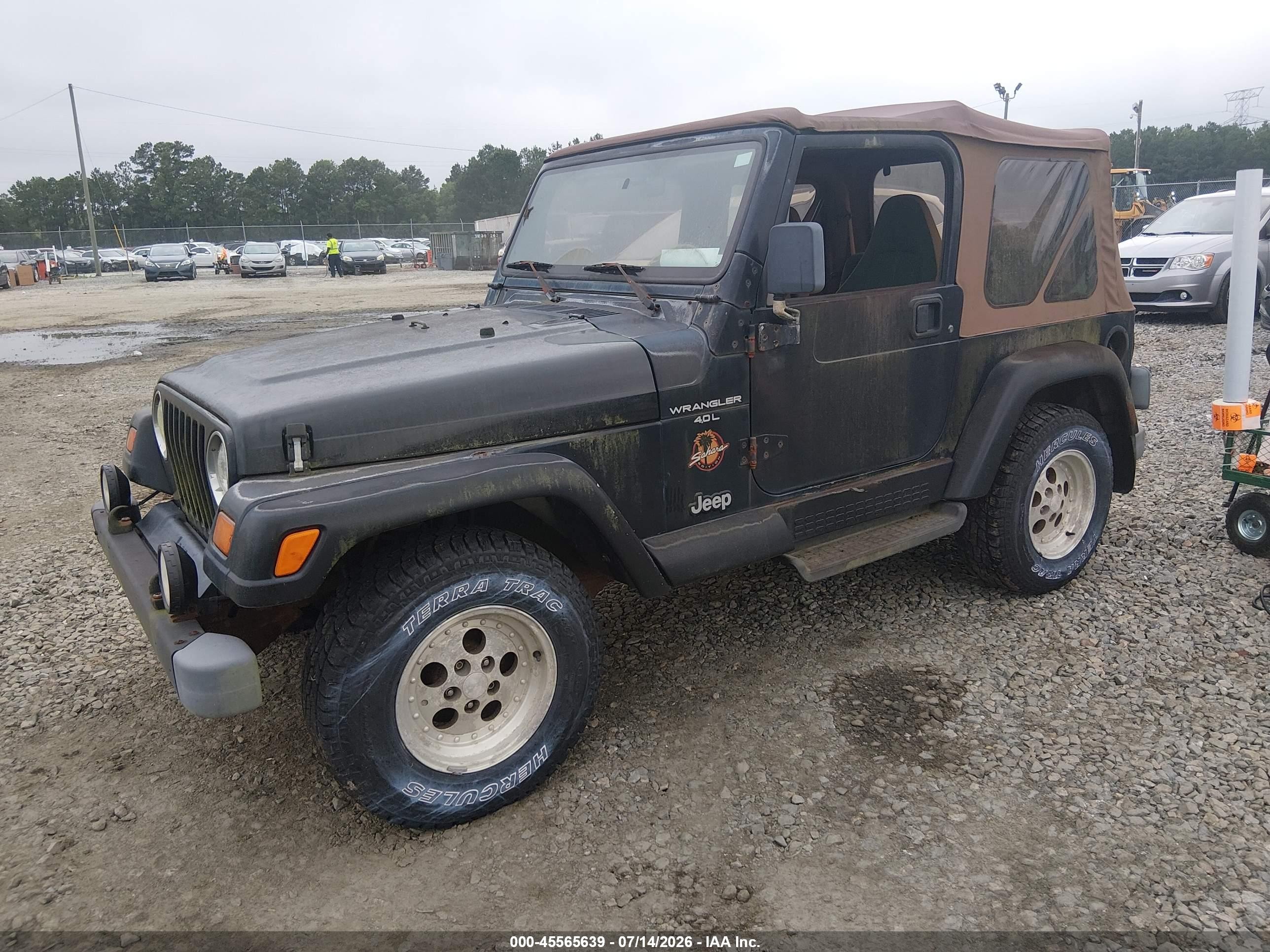 1997 Jeep Wrangler Sahara Black vin: 1J4FY49S5VP543979