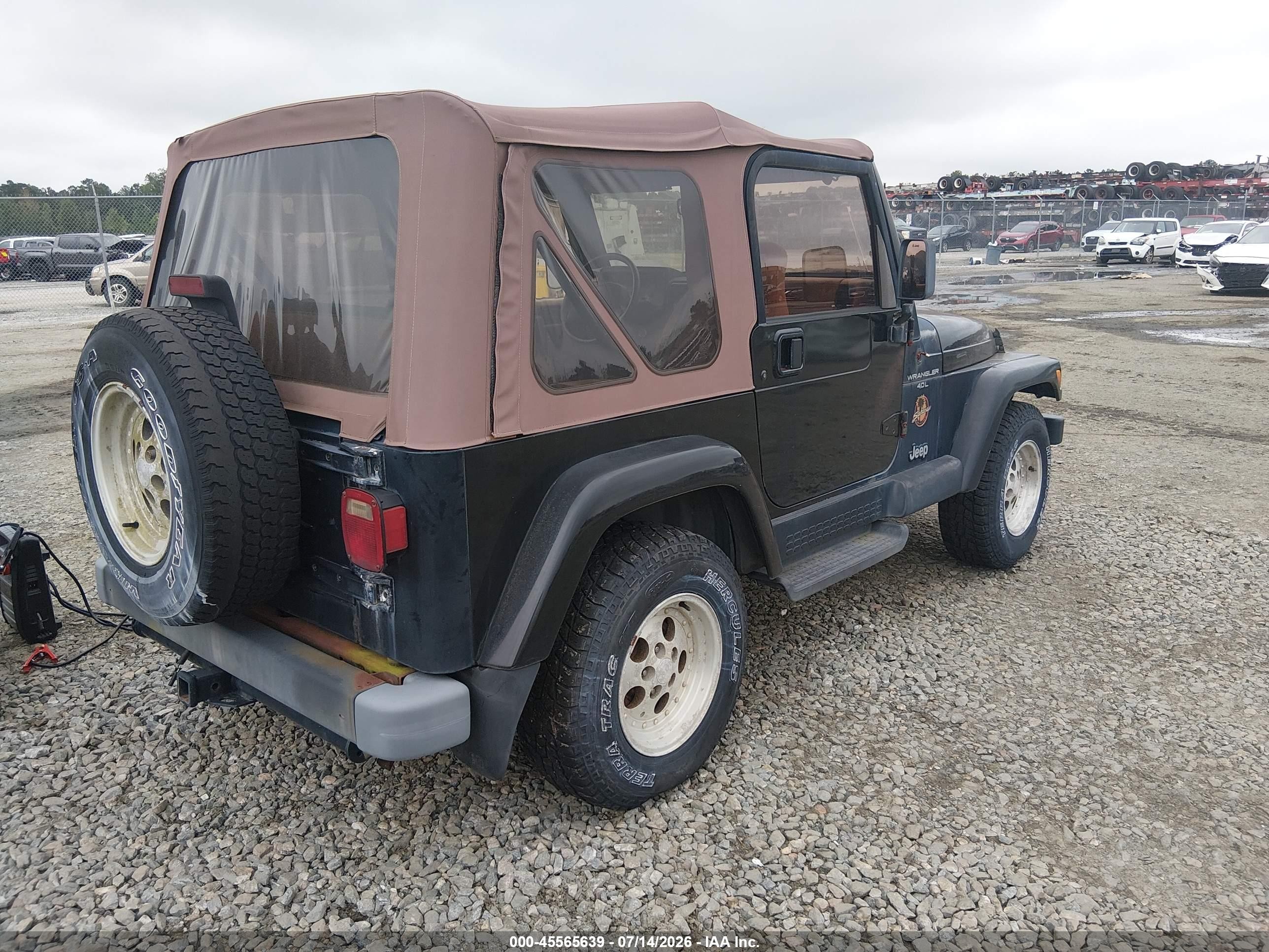 1997 Jeep Wrangler Sahara Black vin: 1J4FY49S5VP543979