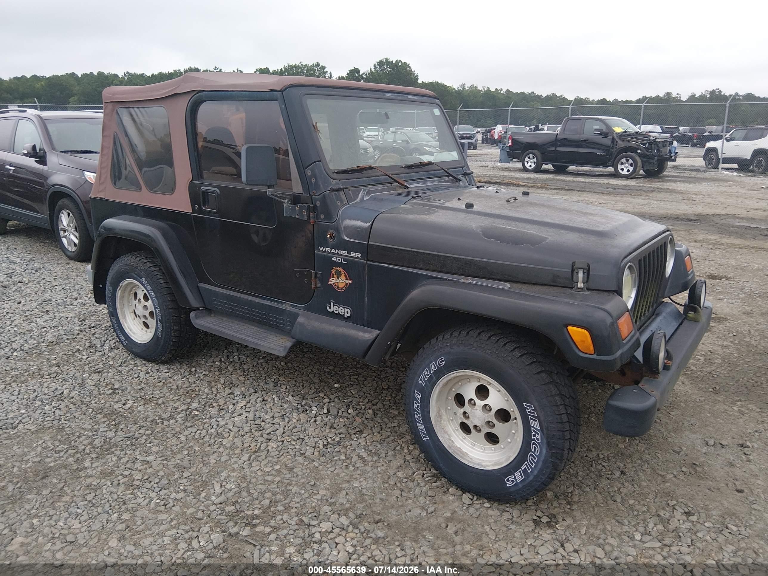 1997 Jeep Wrangler Sahara Black vin: 1J4FY49S5VP543979