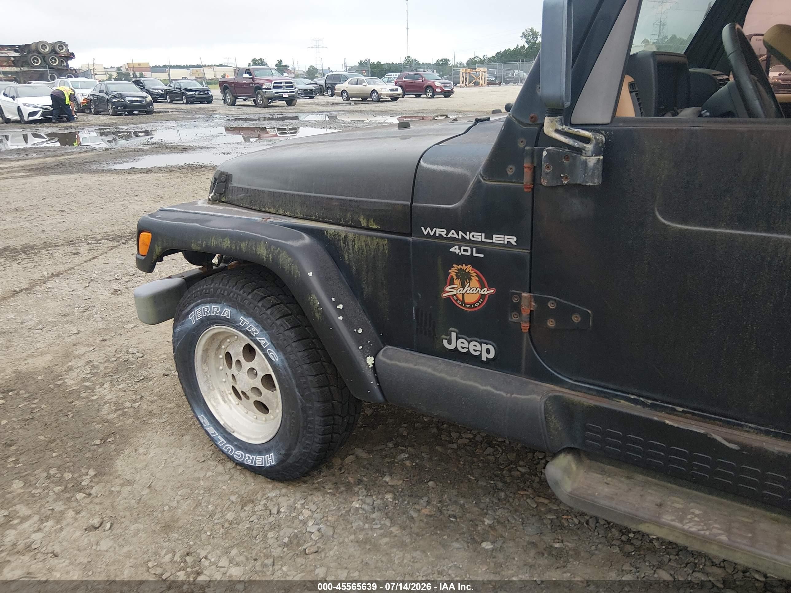 1997 Jeep Wrangler Sahara Black vin: 1J4FY49S5VP543979