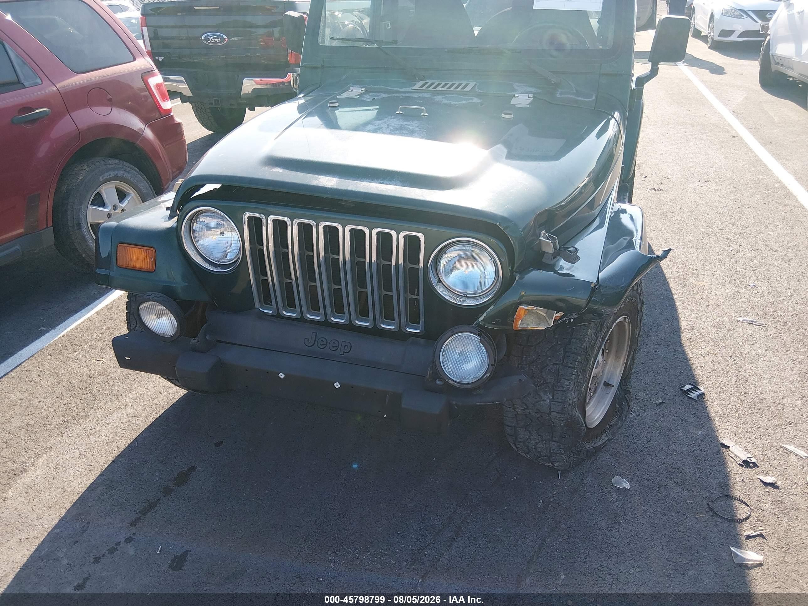 1999 Jeep Wrangler Sahara Green vin: 1J4FY49S7XP431347