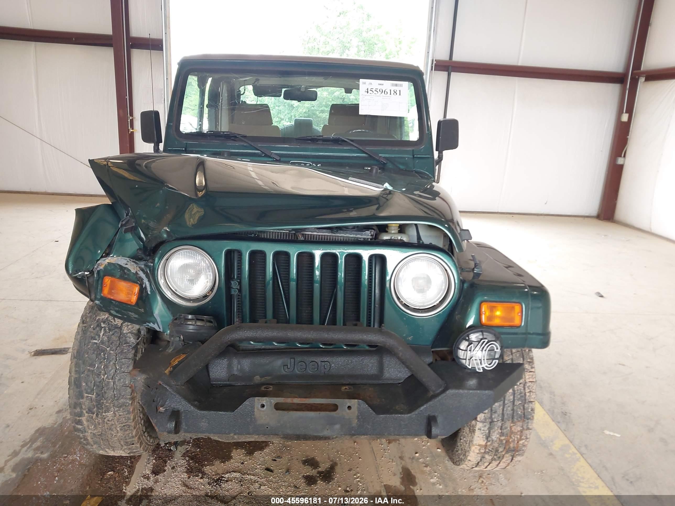 1999 Jeep Wrangler Sahara Green vin: 1J4FY49S8XP411284