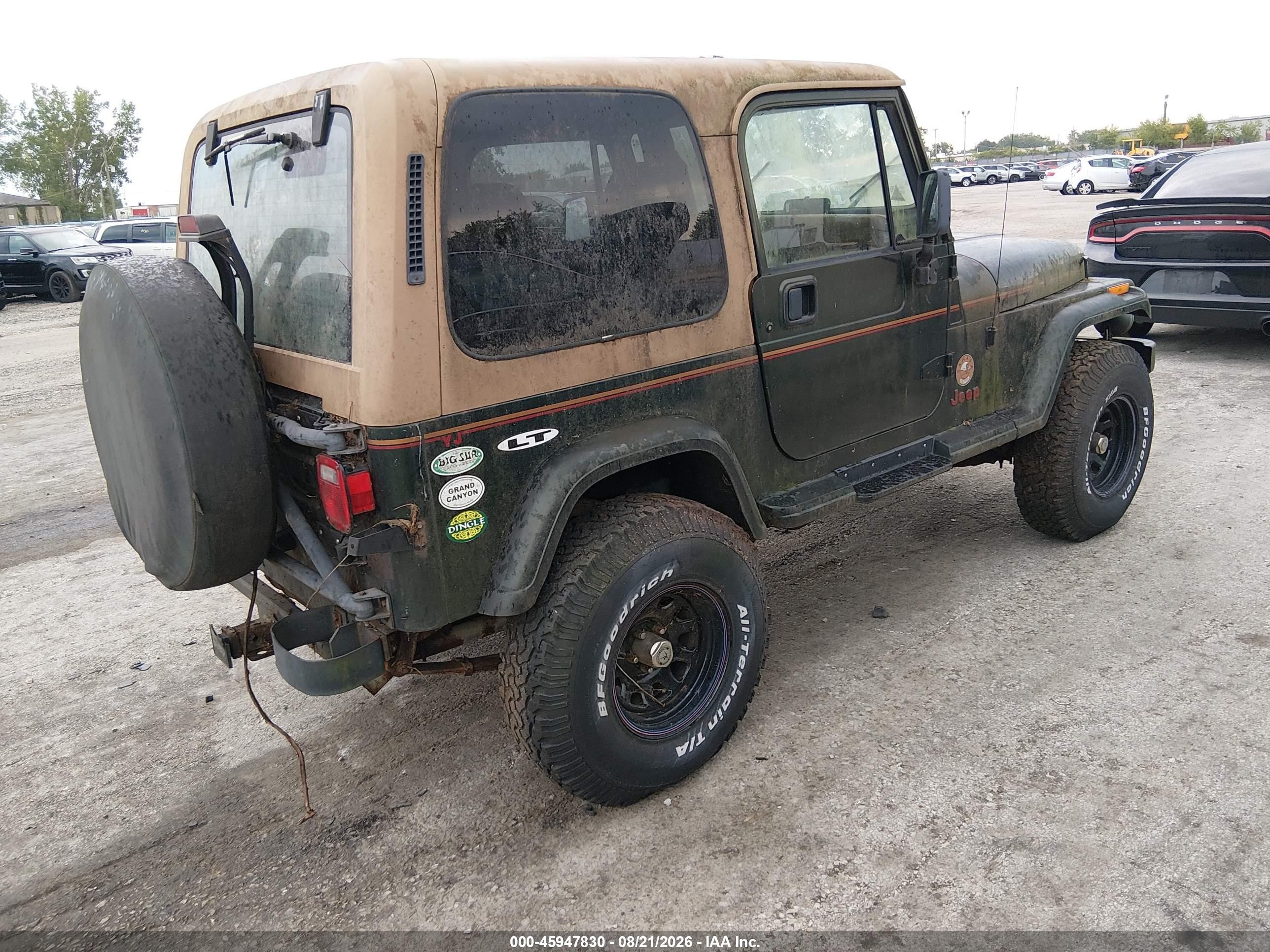 1995 Jeep Wrangler / Yj Sahara Зеленый vin: 1J4FY49S9SP274963