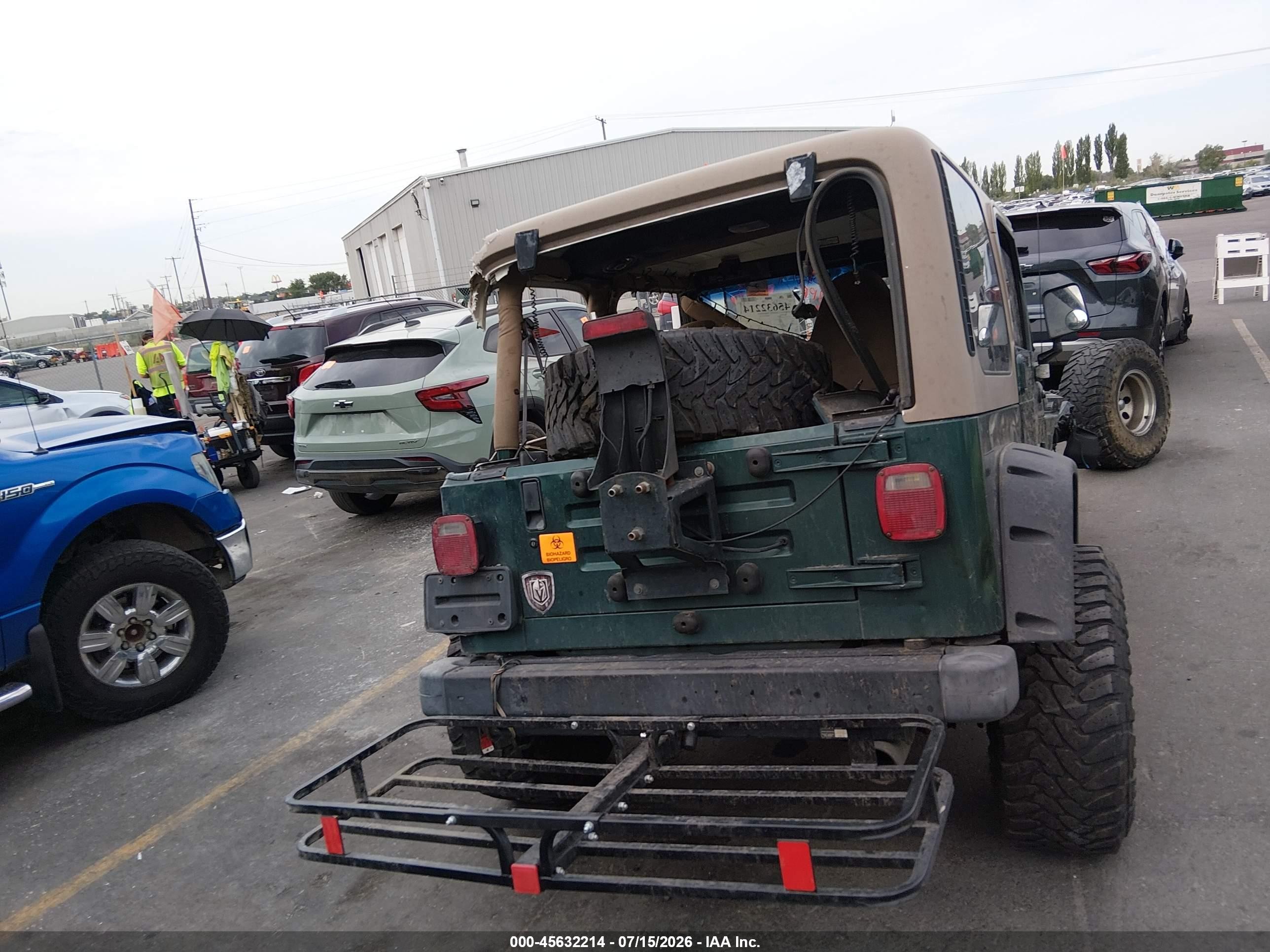 1999 Jeep Wrangler Sahara Green vin: 1J4FY49S9XP401783