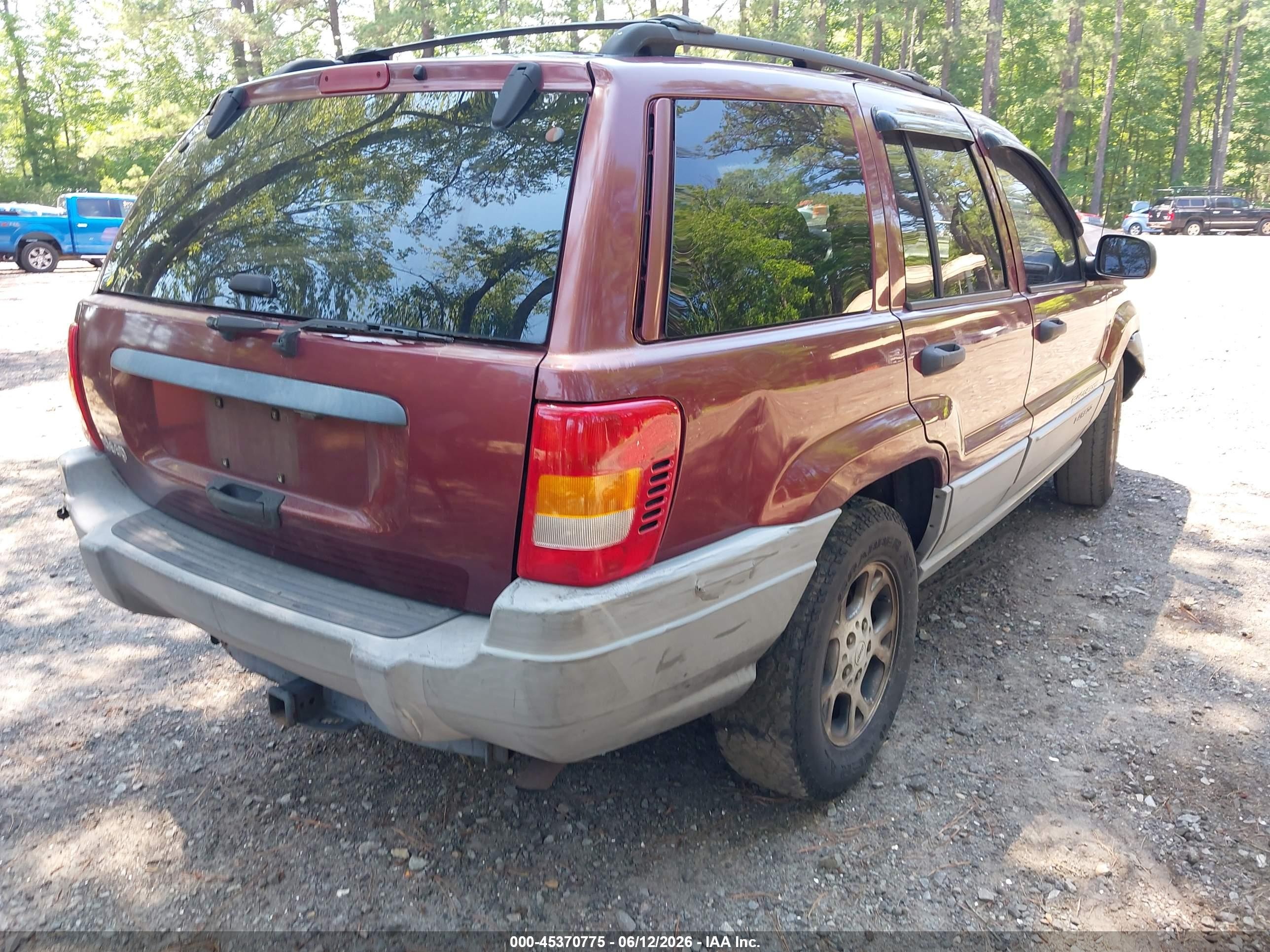 2000 Jeep Grand Cherokee Laredo Burgundy vin: 1J4G248S2YC147382