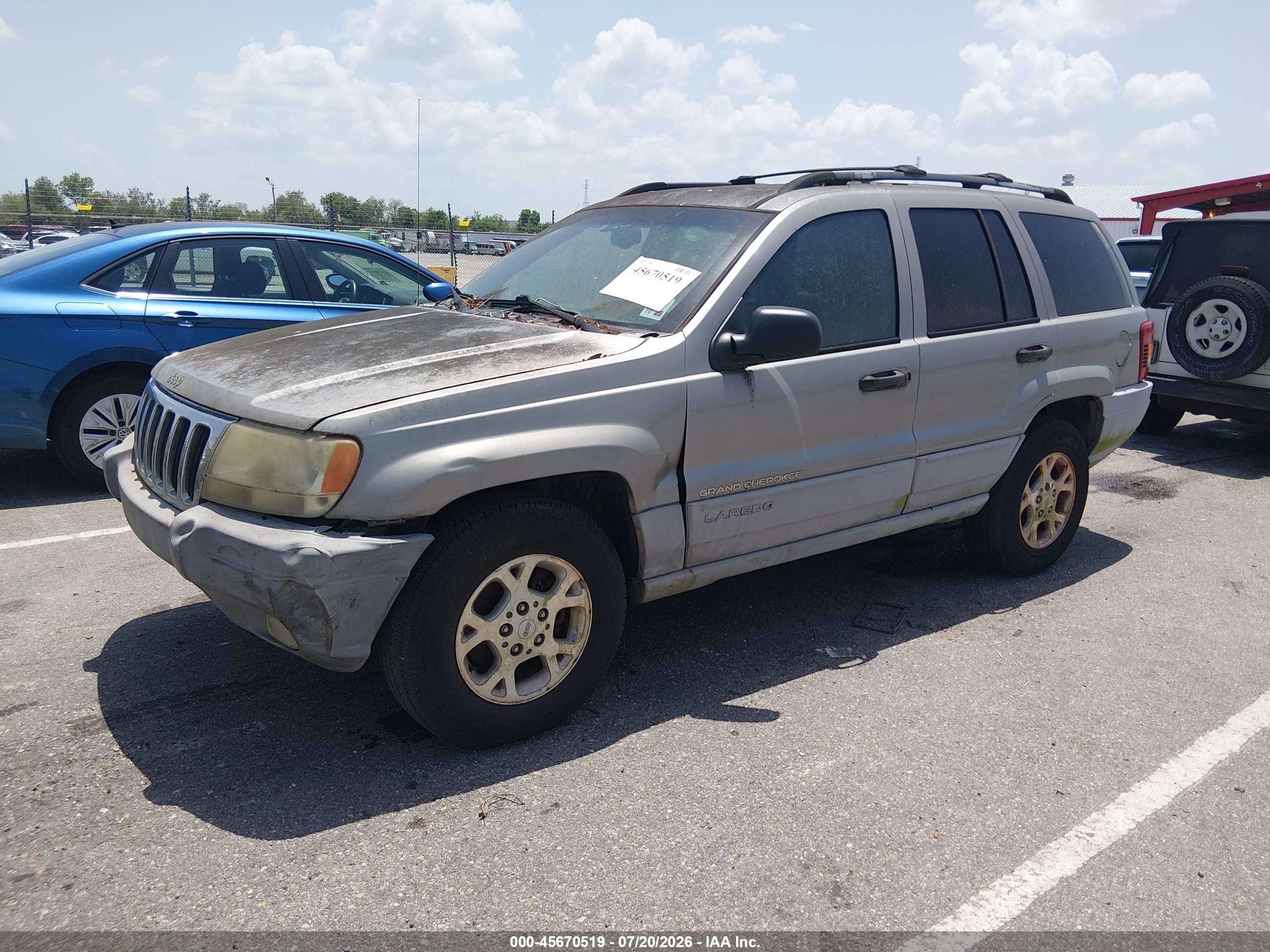 2000 Jeep Grand Cherokee Laredo Gray vin: 1J4G248S7YC412958