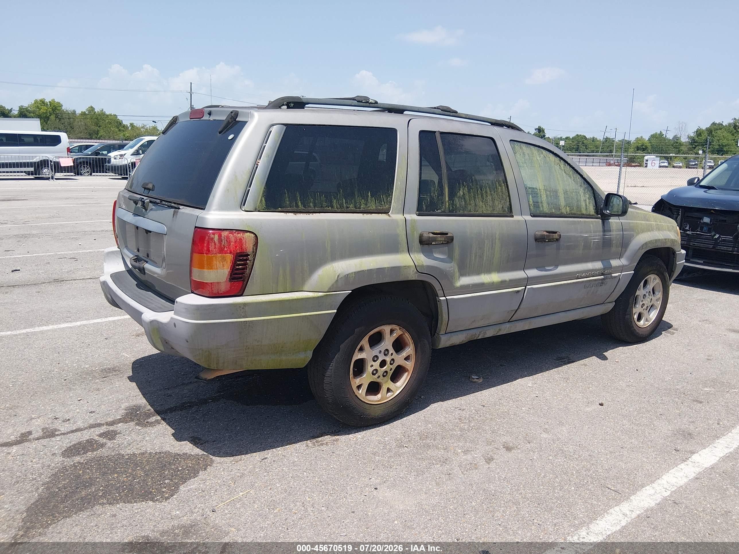 2000 Jeep Grand Cherokee Laredo Gray vin: 1J4G248S7YC412958