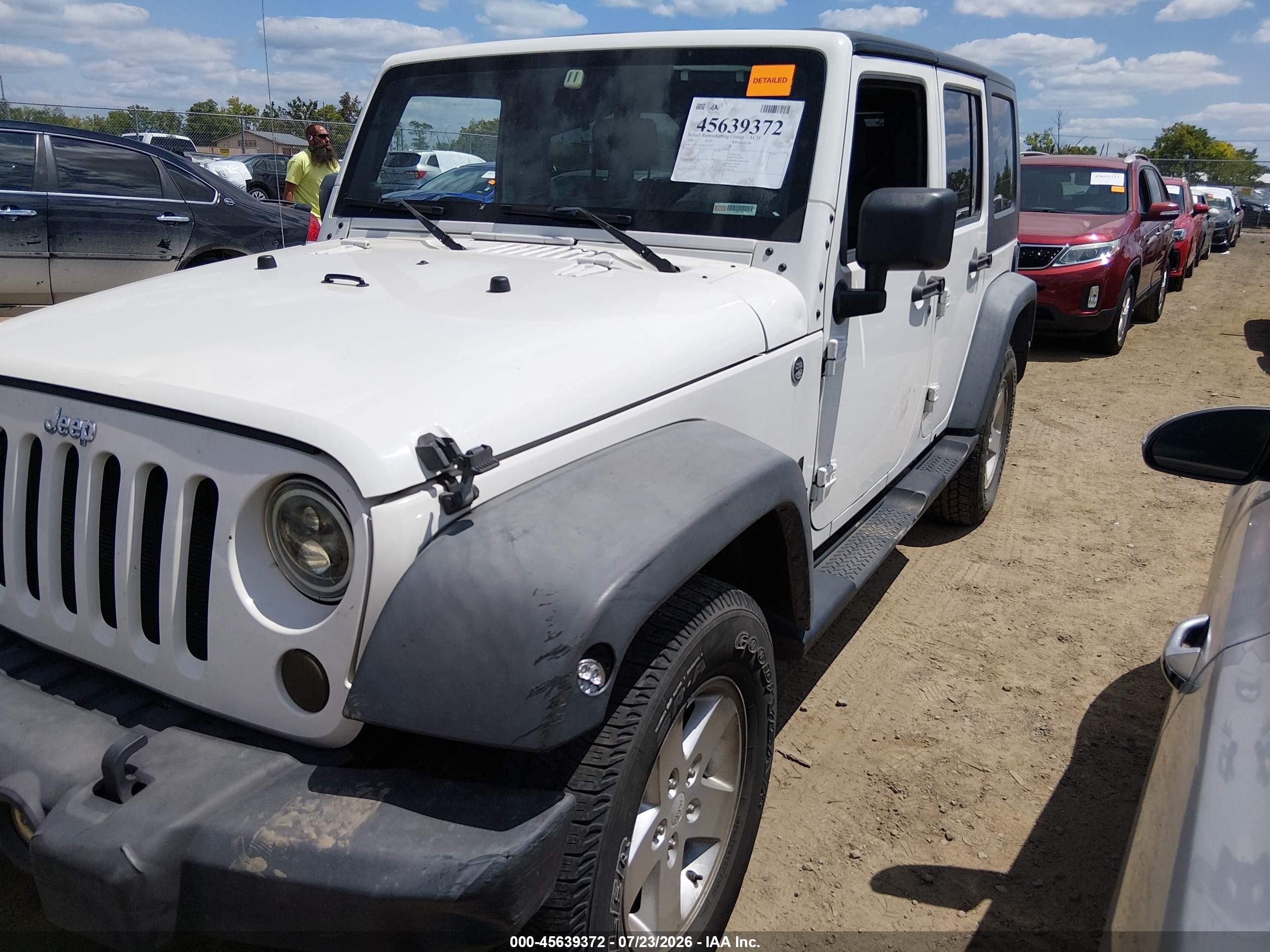 2008 Jeep Wrangler   White vin: 1J4GA39108L571579
