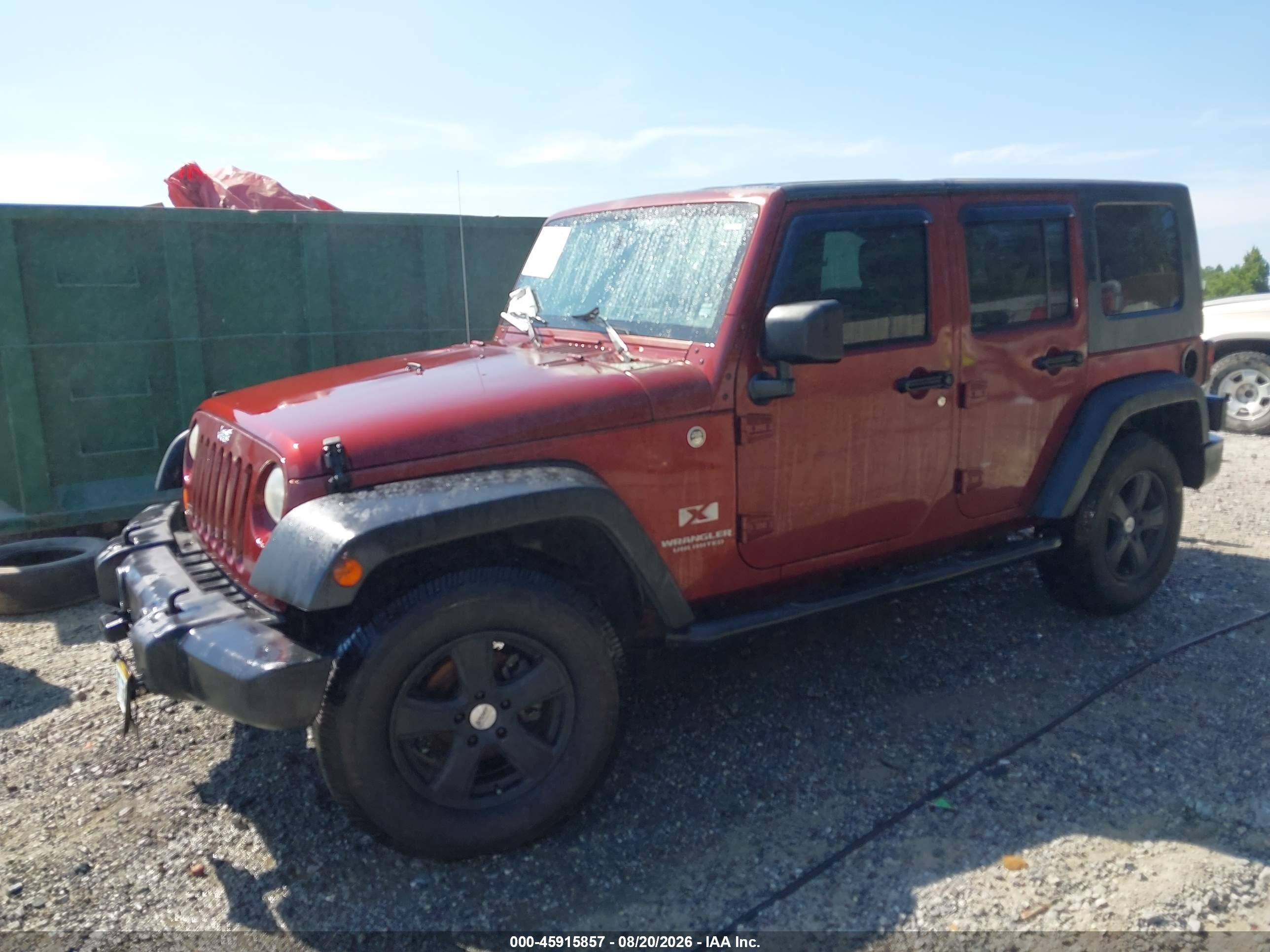 2007 Jeep Wrangler Unlimited X Красный vin: 1J4GA39117L122216