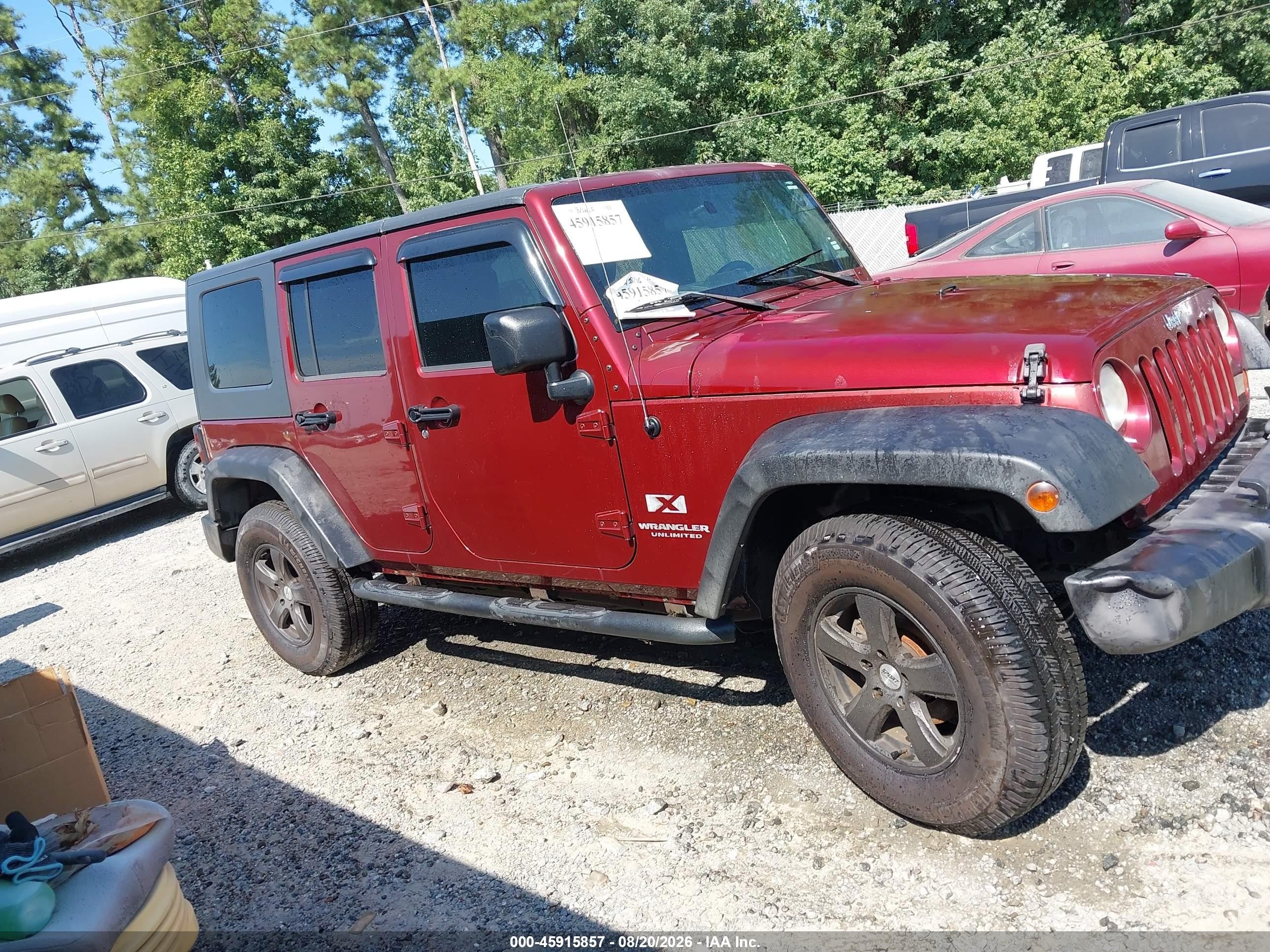 2007 Jeep Wrangler Unlimited X Красный vin: 1J4GA39117L122216