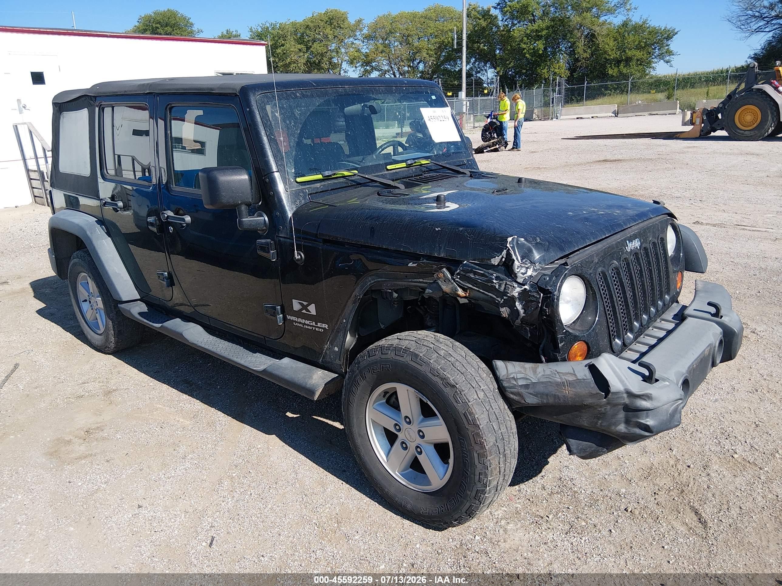 2007 Jeep Wrangler Unlimited X Black vin: 1J4GA39117L133250