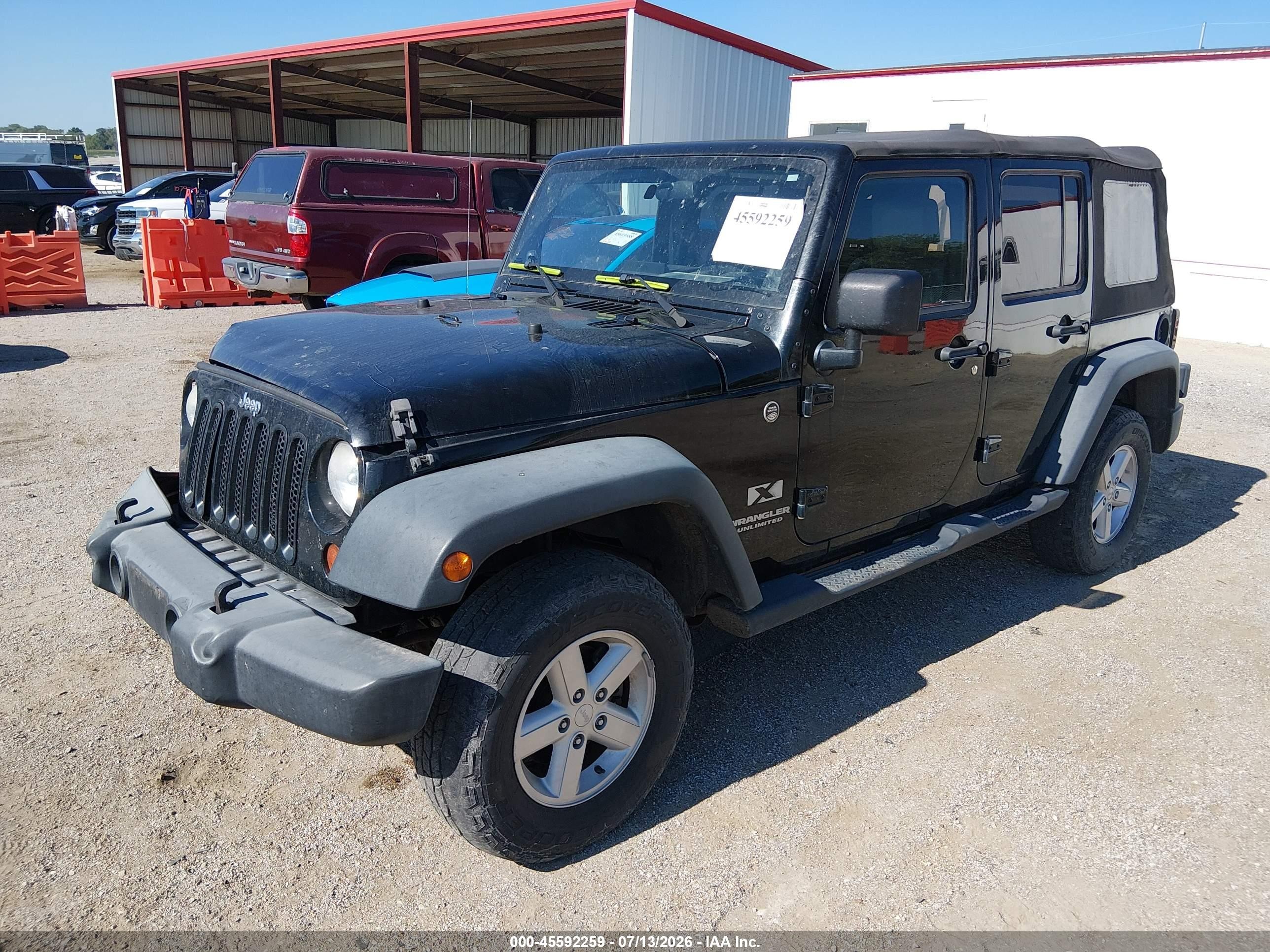 2007 Jeep Wrangler Unlimited X Black vin: 1J4GA39117L133250